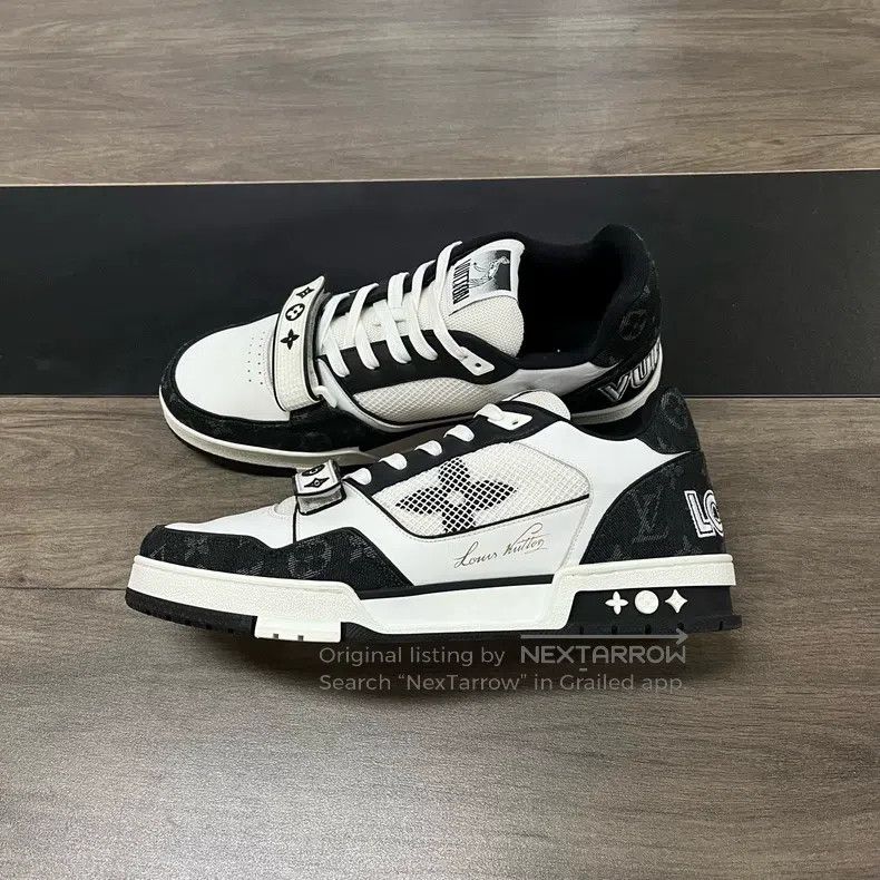 Louis Vuitton Louis Vuitton Trainer Black and White Velcro shoes Size US 10 / EU 43 - 3 Thumbnail