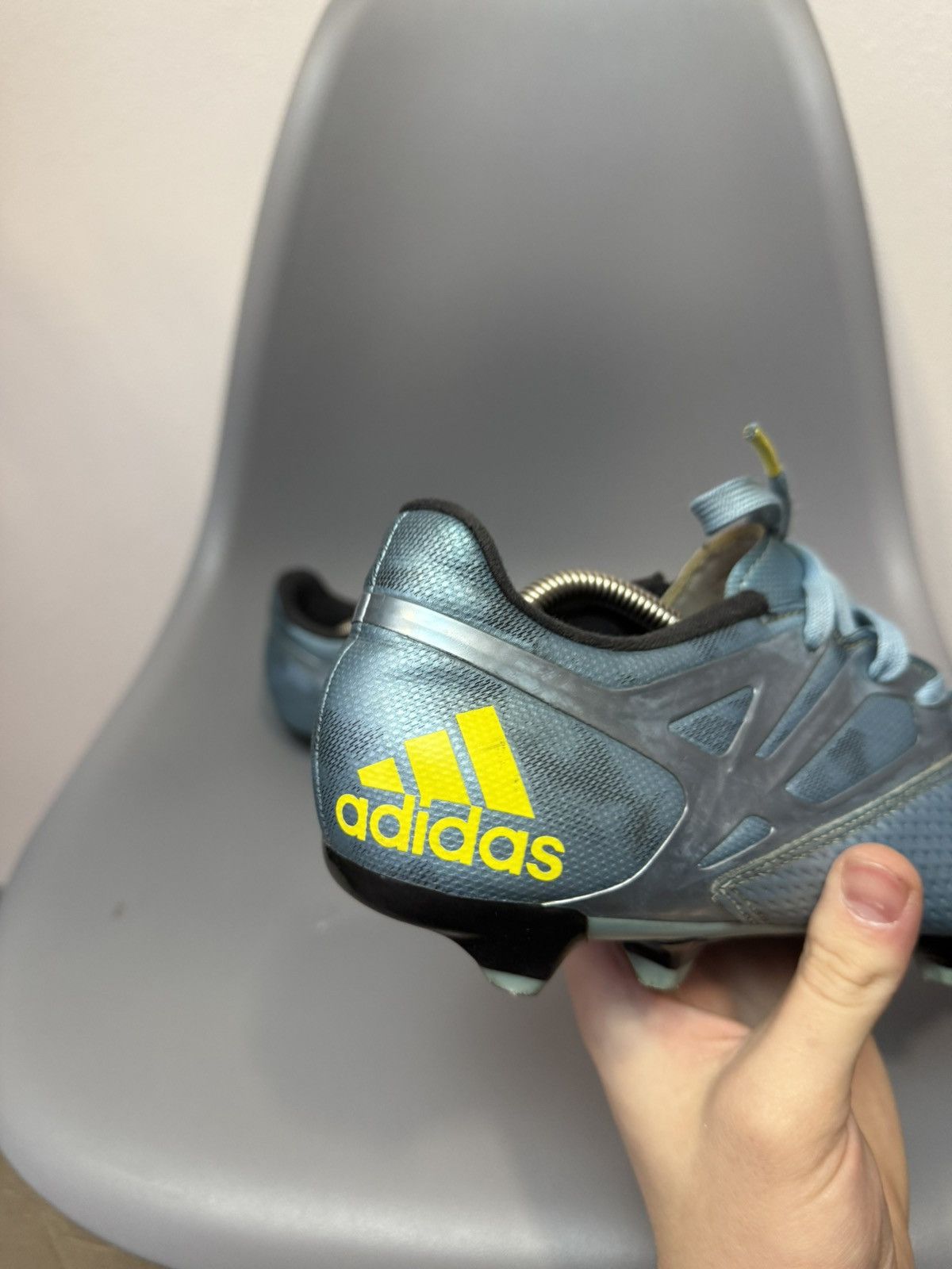 Adidas Mens Vintage Adidas Messi Boots FG Cleats Ice Metallic Blue Size US 9 / EU 42 - 10 Thumbnail