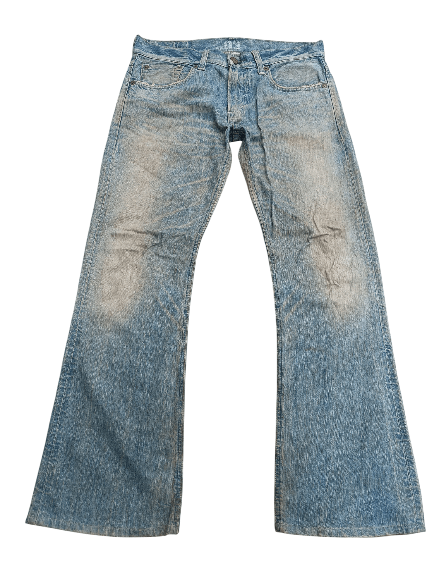 14th Addiction × Edwin × If Six Was Nine VTG 💥 Edwin 503 Blue Trip Dirty Mud Wash Distressed Jeans Size US 34 / EU 50 - 3 Thumbnail
