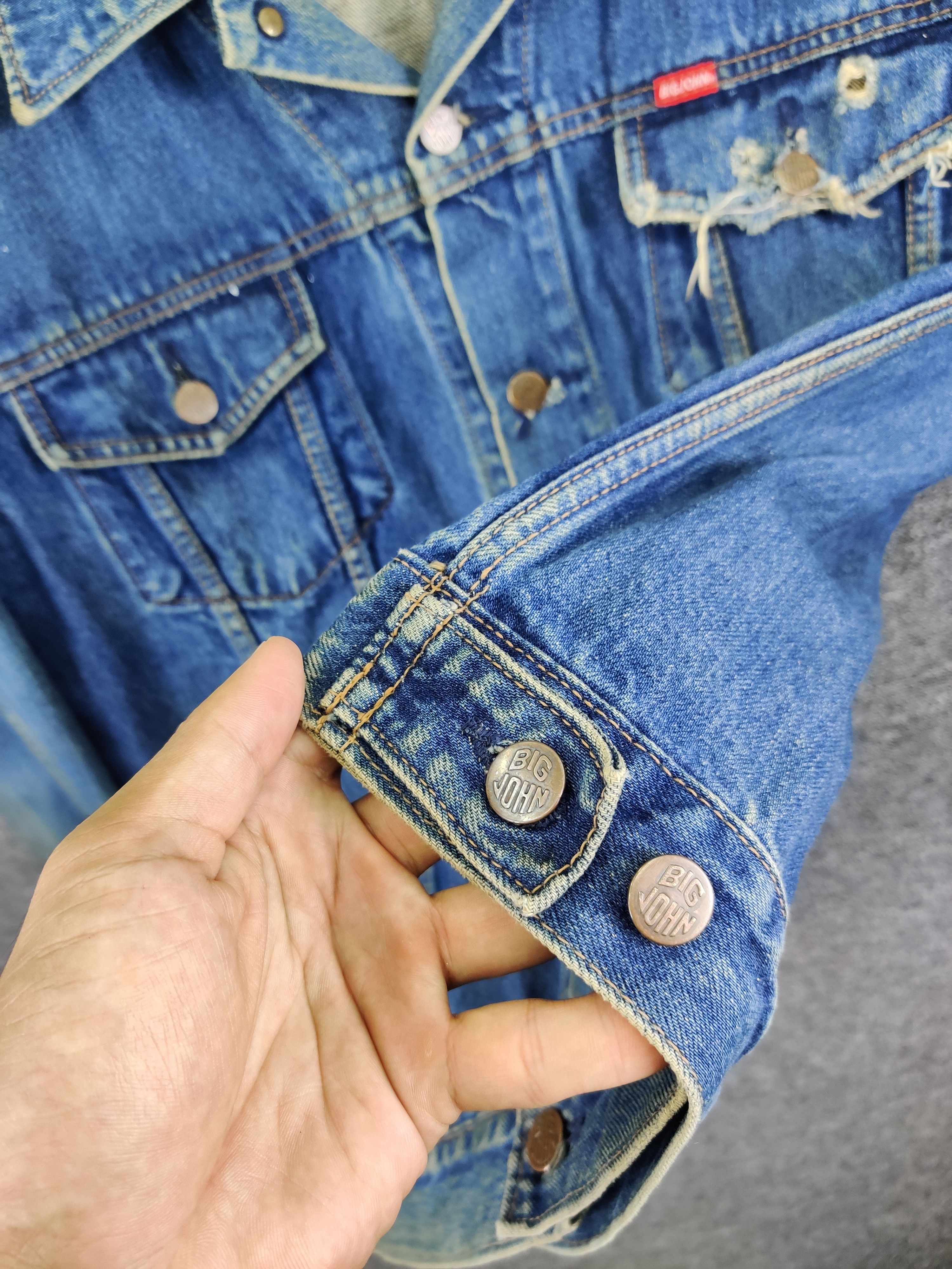 Big John Vintage 90s Big John Distressed Trucker Denim Jacket Size US M / EU 48-50 / 2 - 7 Thumbnail