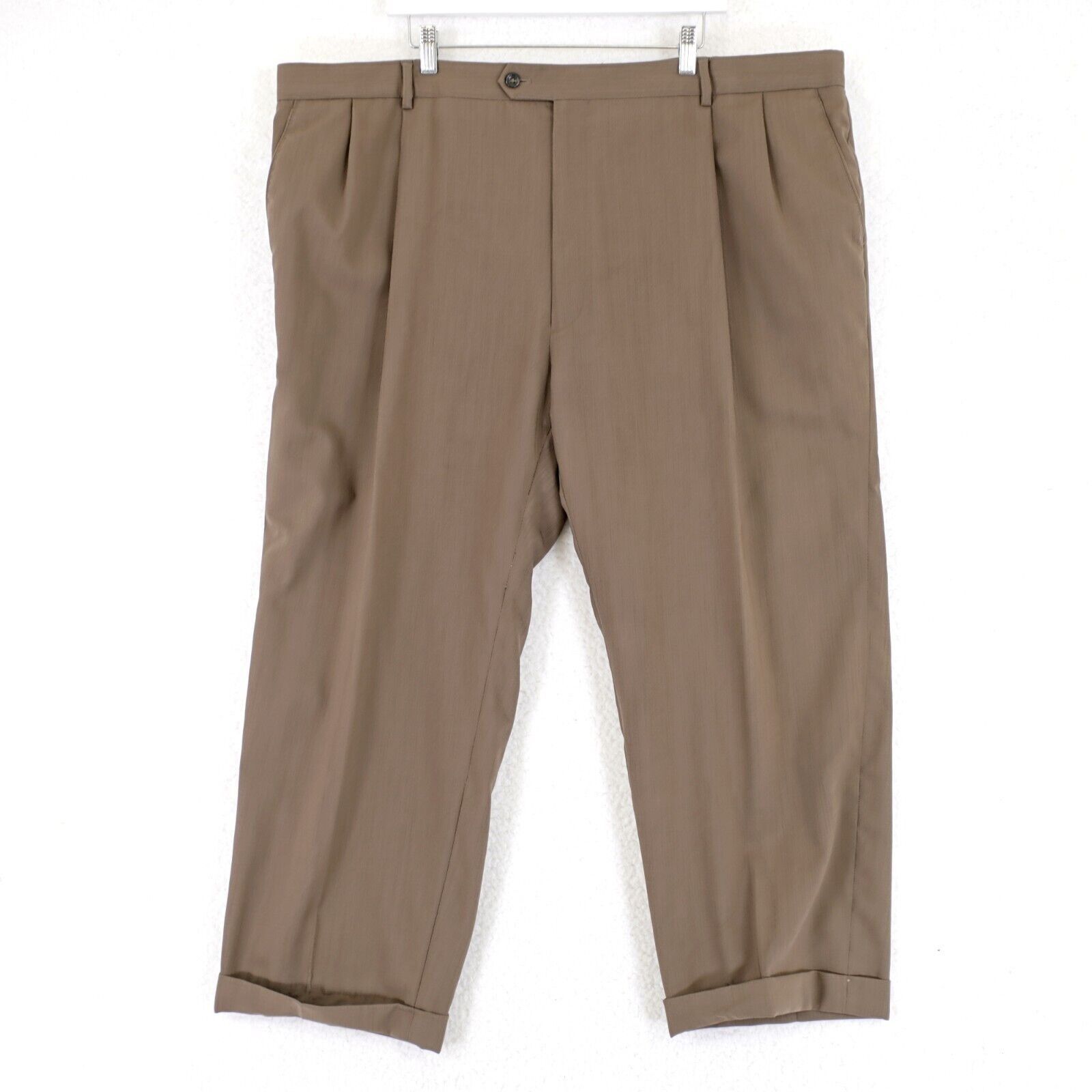 Pronto Uomo Pronto Uomo Wool Brown 47/27 Dress Pants High Rise Pleated C Size 46S - 1 Thumbnail