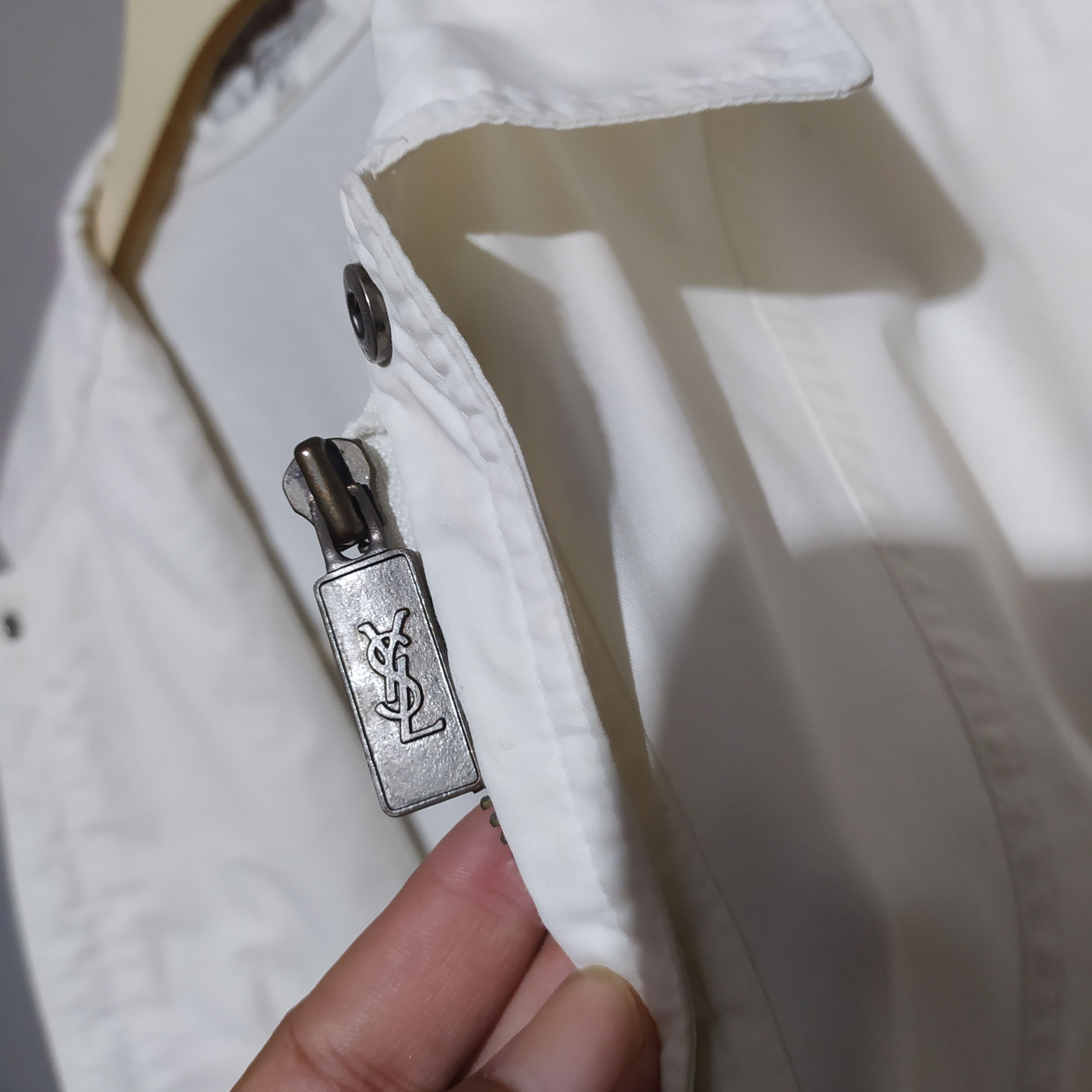 Vintage × Yves Saint Laurent Vintage YSL x Yves Saint Laurent Jacket White On White Size US M / EU 48-50 / 2 - 4 Thumbnail