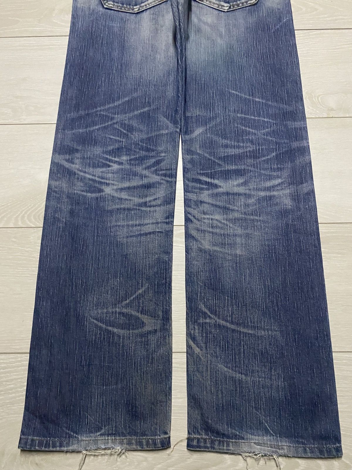 Junya Watanabe Vintage Edwin 503 Faded Wash Distressed Loose Jeans Size US 32 / EU 48 - 6 Thumbnail