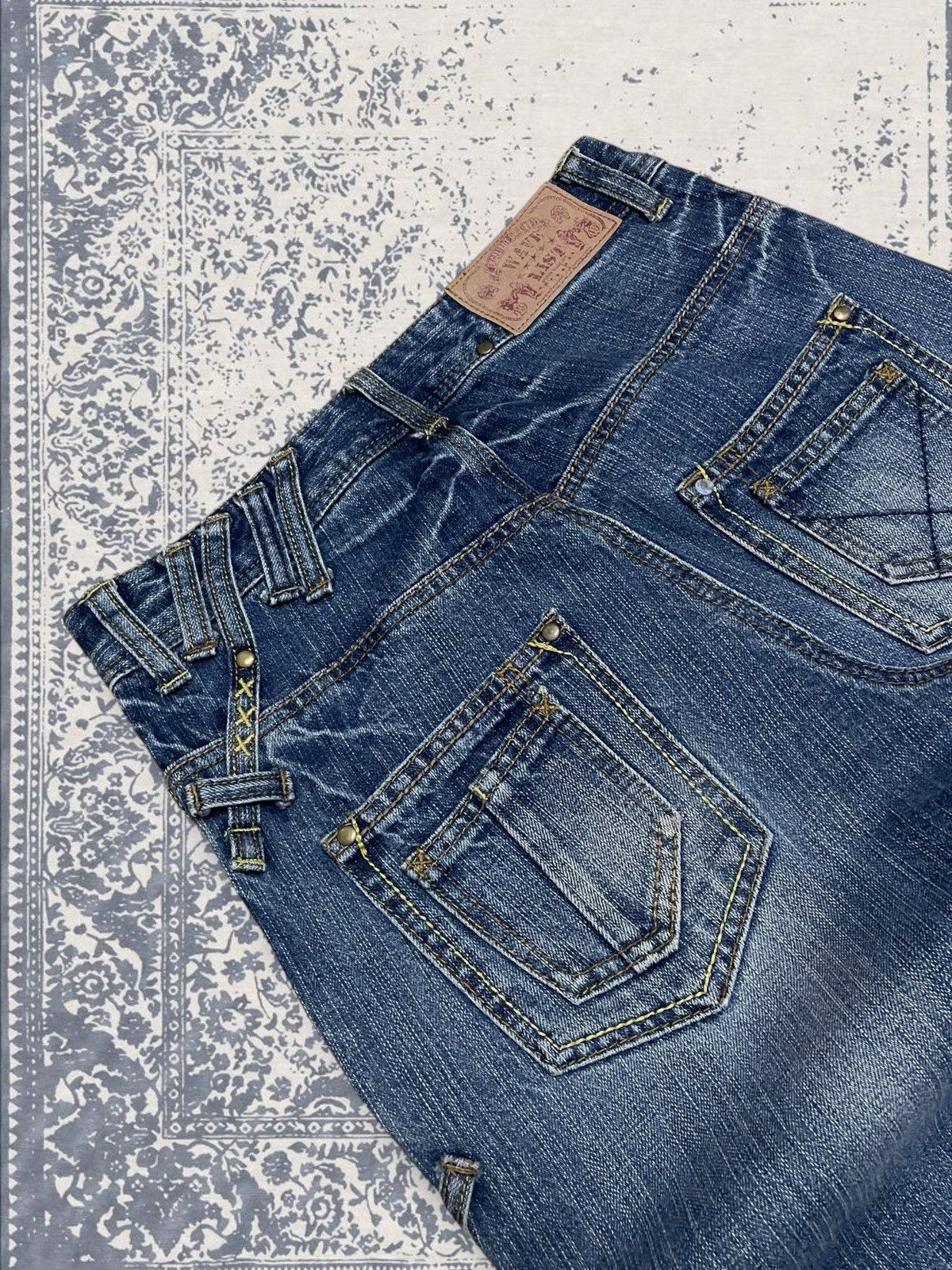 Designer × Japanese Brand × Vintage Vintage 1990s Japan Designer Wavelist Distressed Denim Size US 27 - 15 Thumbnail