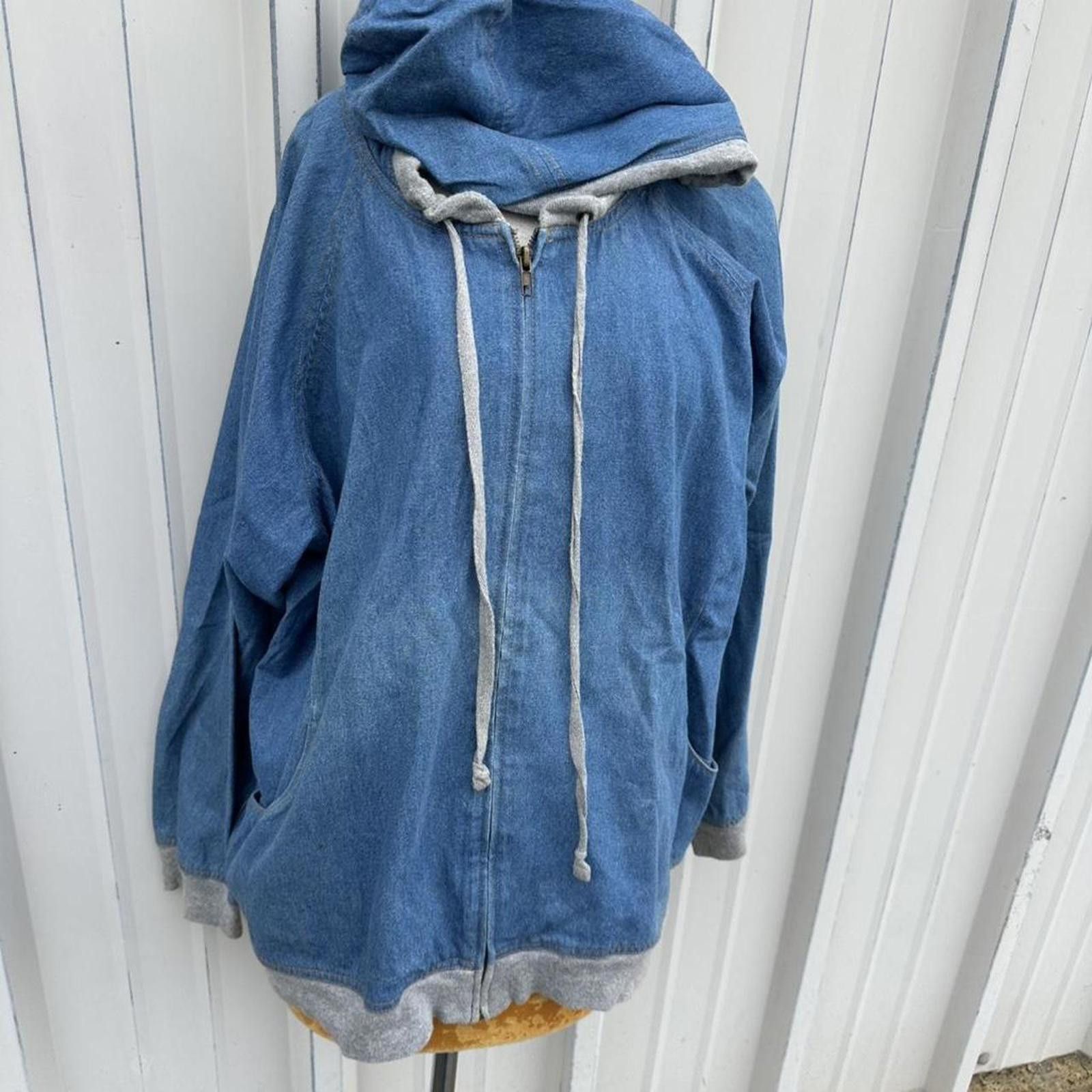 Blair Lightweight blue cotton jacket with hoodie #winterjacket Size XXL / US 16-18 / IT 52-54 - 5 Thumbnail