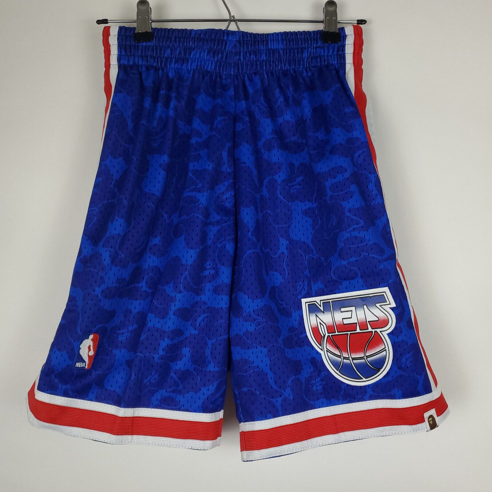 Bape × Mitchell & Ness Bape x Mitchell & Ness New Jersey Nets Shorts Size US 30 / EU 46 - 2 Thumbnail