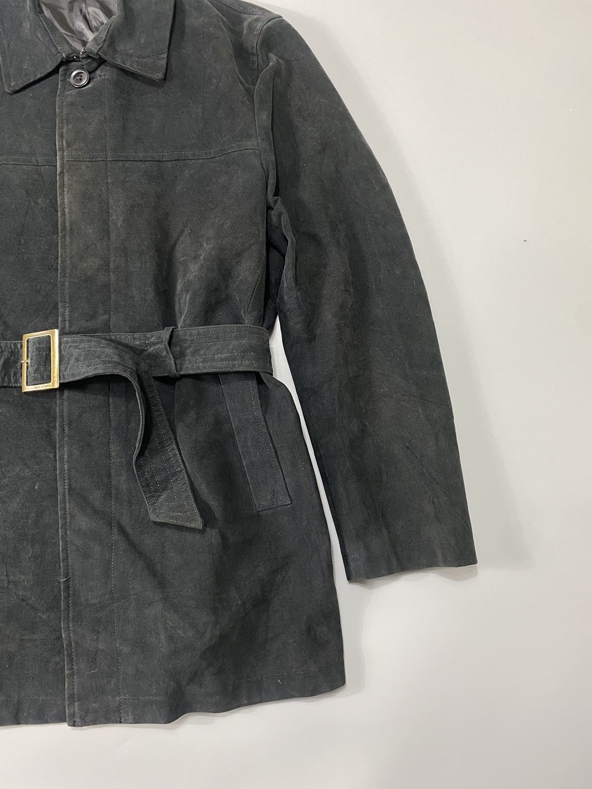 Japanese Brand Ined Homme By Yohji Yamamoto Belted Moleskin Coat Size US M / EU 48-50 / 2 - 3 Thumbnail