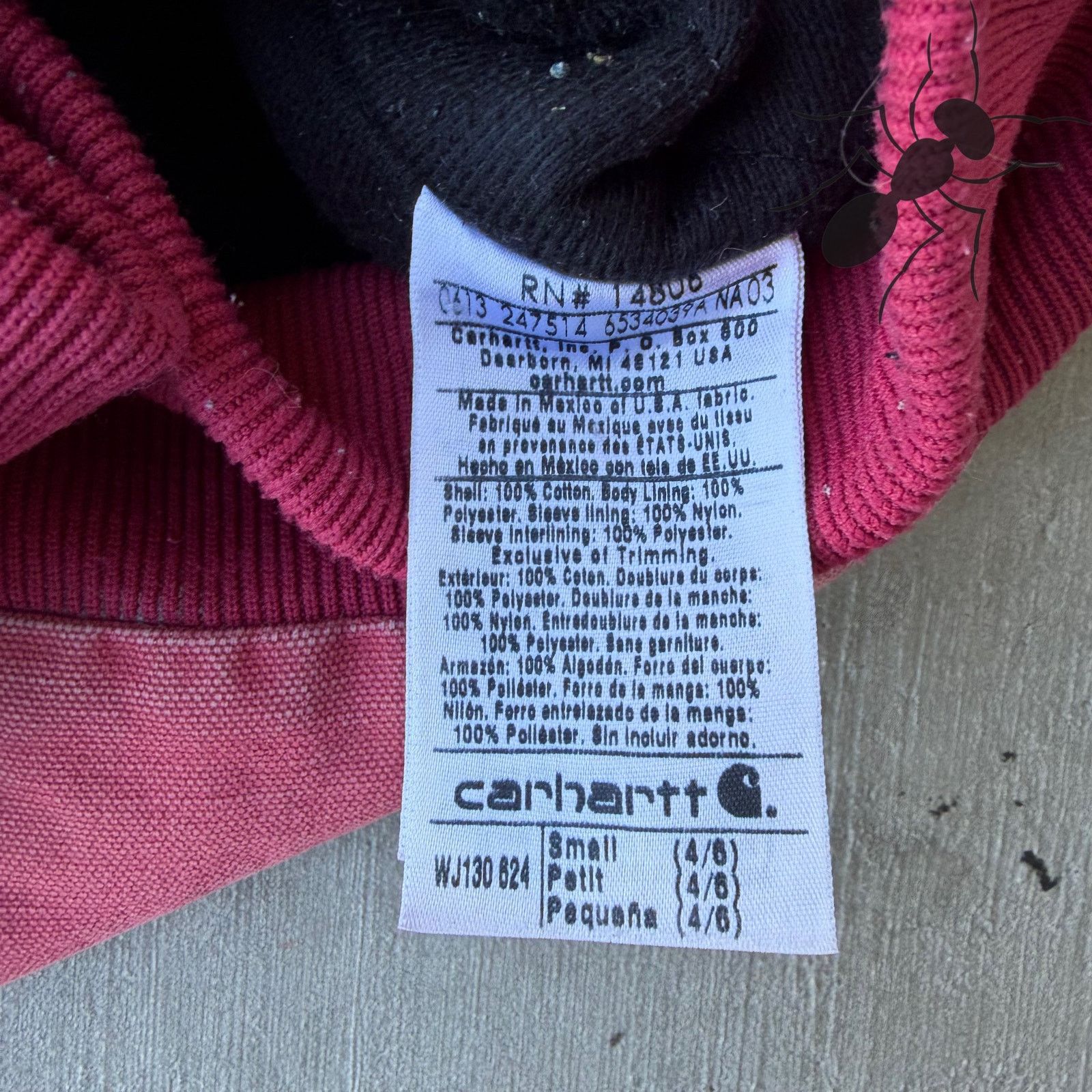 Carhartt × Vintage Vintage Y2K Carhartt WOMENS WJ130 pink hooded work jacket Size US S / EU 44-46 / 1 - 5 Thumbnail