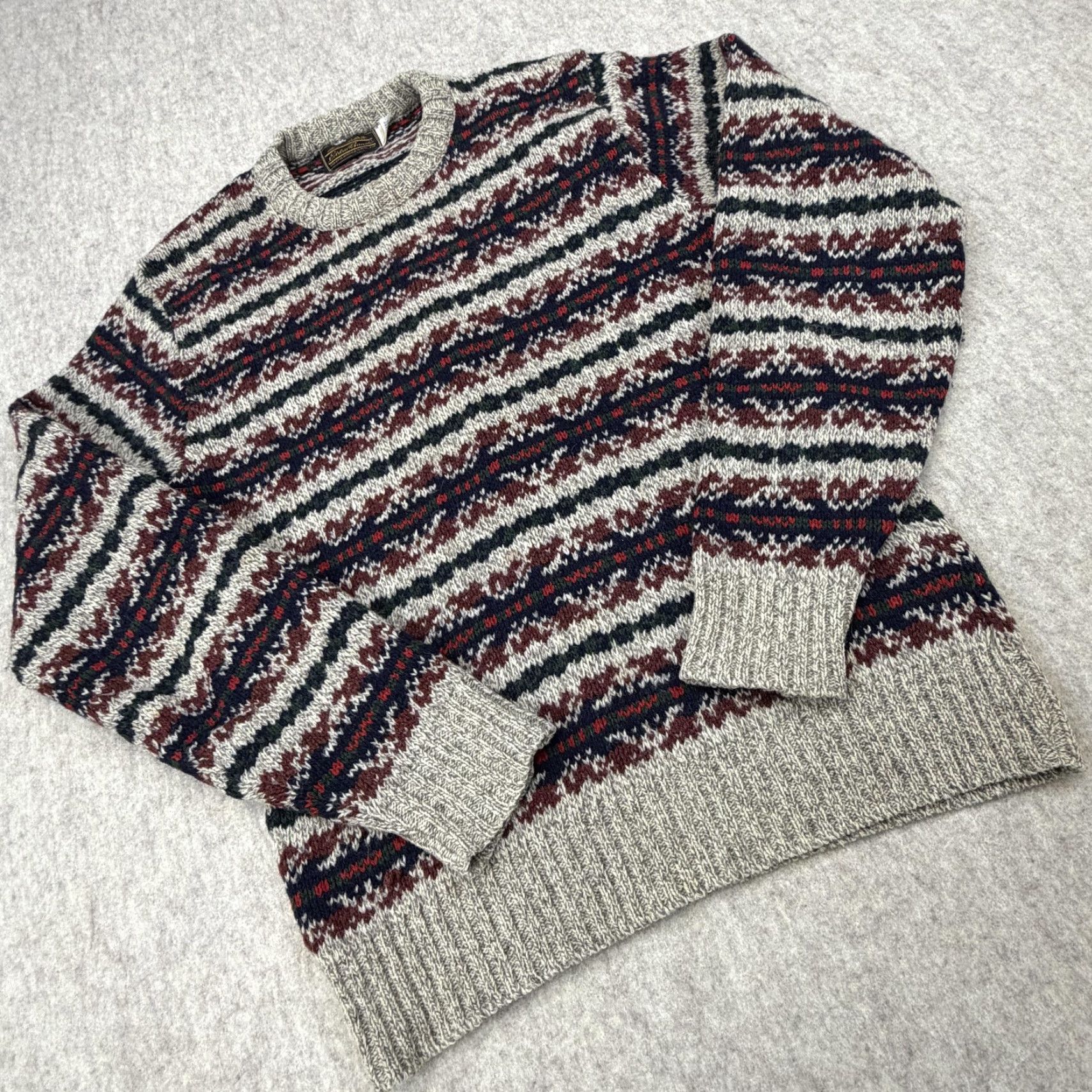 Eddie Bauer VINTAGE Eddie Bauer Sweater Mens Large Ragg Wool Fair Isle Knit Made USA 90s Shortlist Size US L / EU 52-54 / 3 - 4 Thumbnail
