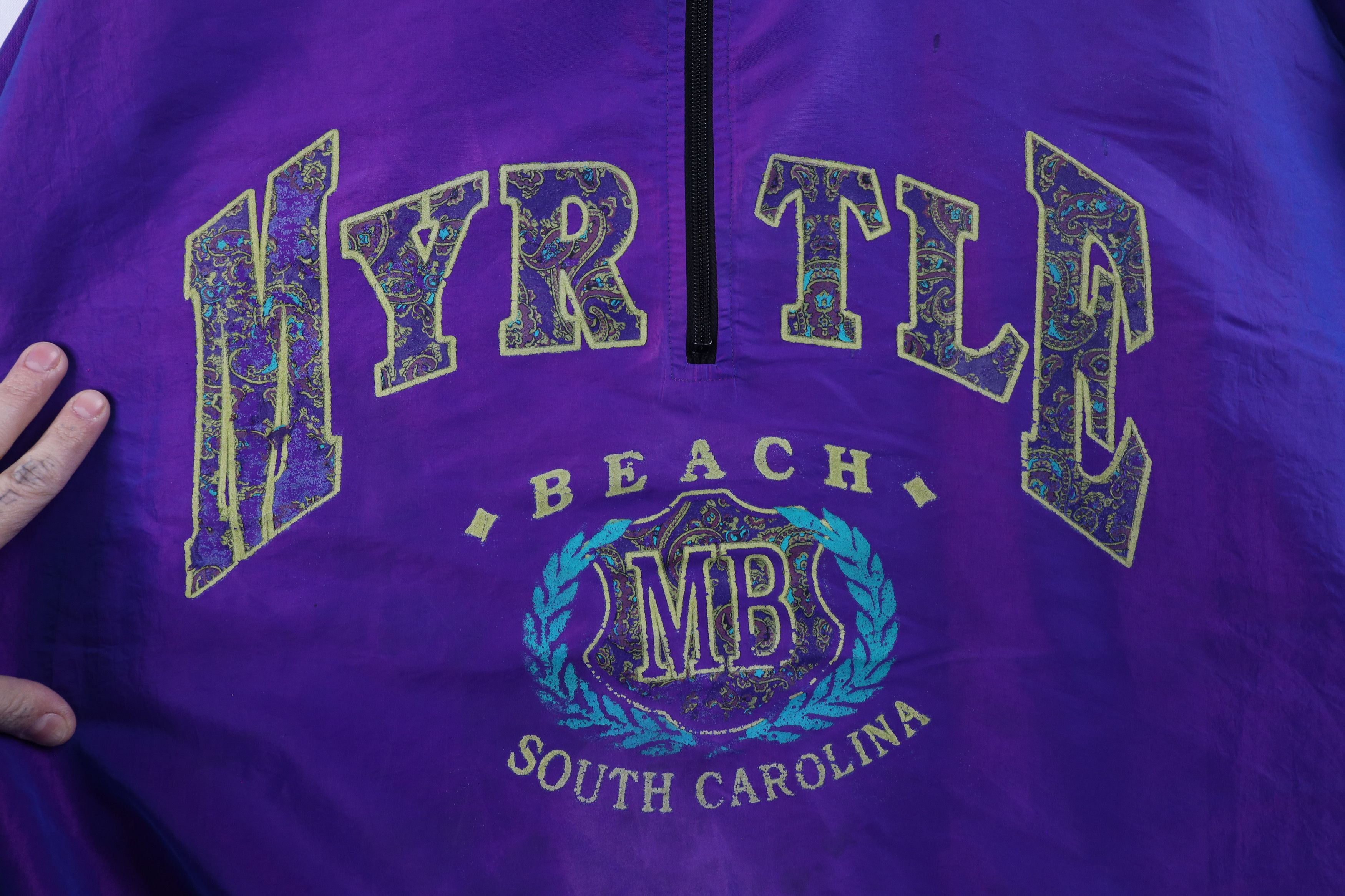 Vintage Vtg 90s Surf Style Myrtle Beach Pullover Windbreaker Jacket Size US XXL / EU 58 / 5 - 4 Thumbnail