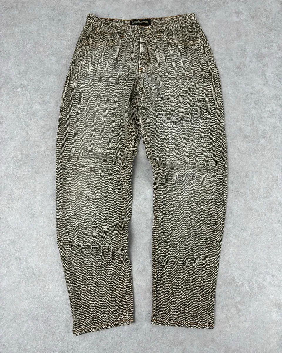 Roberto Cavalli 1990s Roberto Cavalli Zigzag Beige Pants Size US 32 / EU 48 - 4 Thumbnail