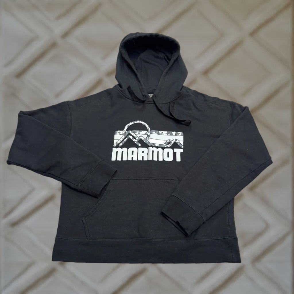 Marmot Marmot Pullover Graphic Hoodie Sweatshirt Women Large Black Camo Mountain Fleece Size L / US 10 / IT 46 - 1 Thumbnail