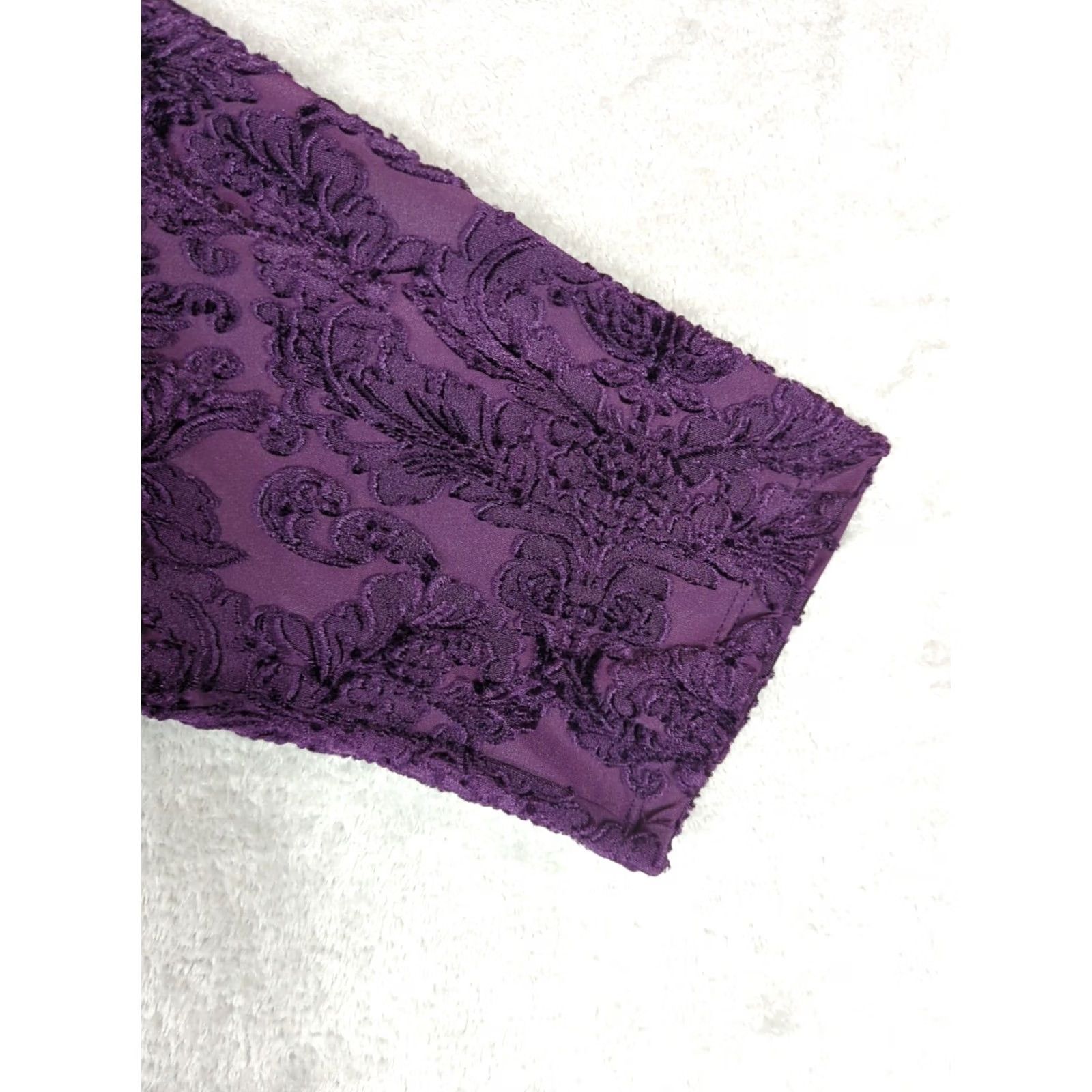 Velvet VINTAGE Boho Purple Floral Burnout Velvet Kimono Open Front Sz M Whimsigoth Fairy Size M / US 6-8 / IT 42-44 - 4 Thumbnail