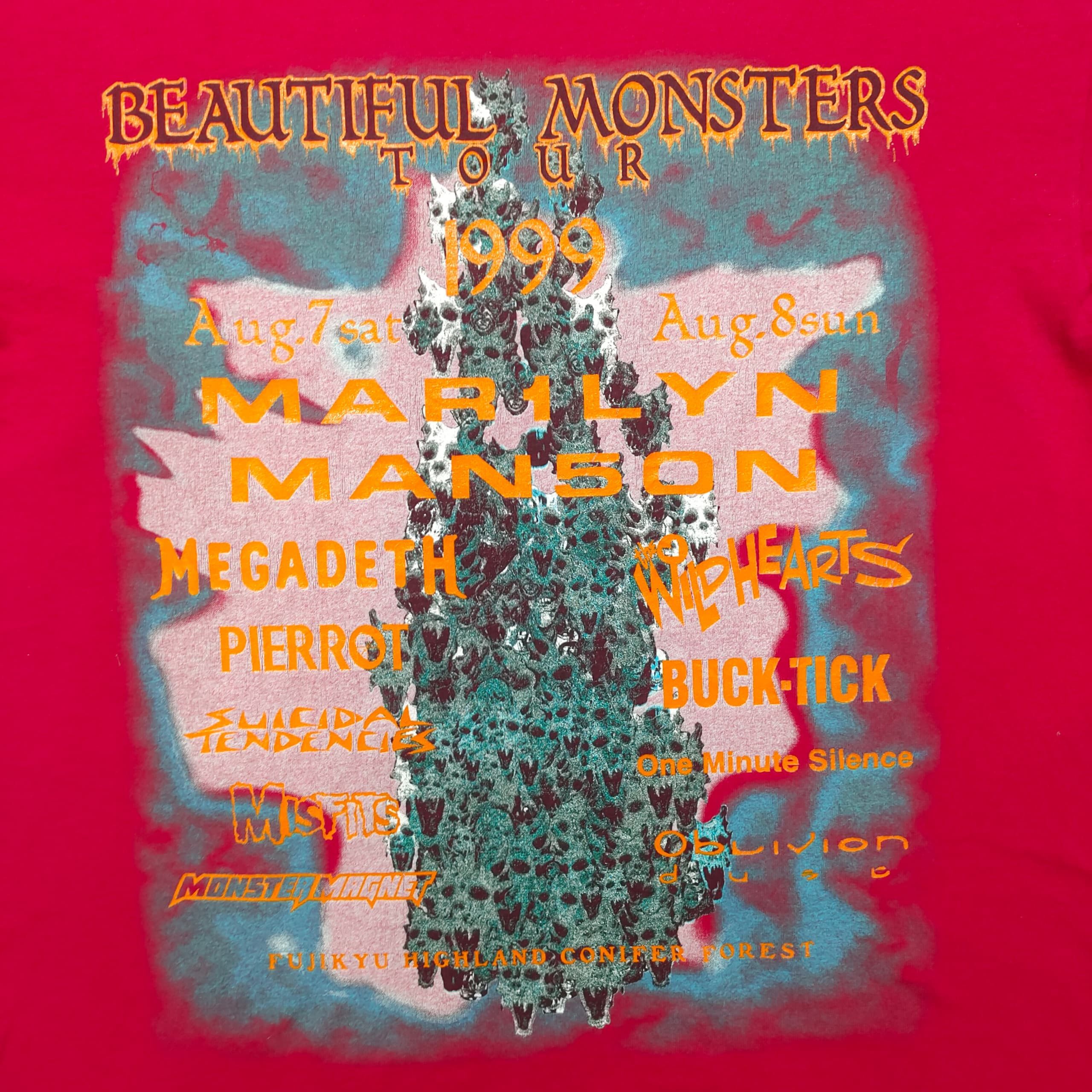 VINTAGE MARILYN MANSON BEAUTIFUL MONSTER 1999 TOUR T SHIRT