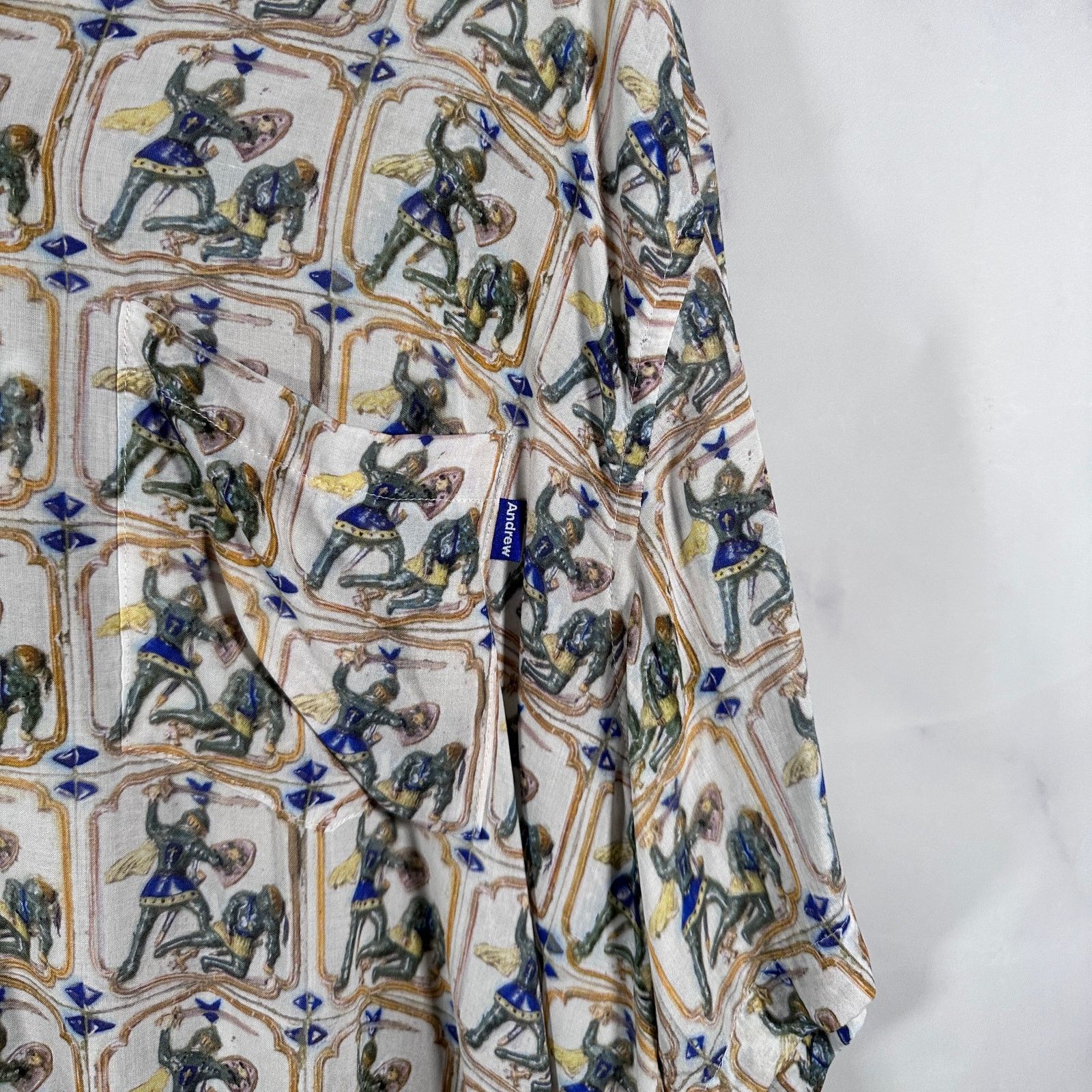 Andrew Knight Graphic Camp Collar Rayon Shirt Size US XL / EU 56 / 4 - 3 Thumbnail