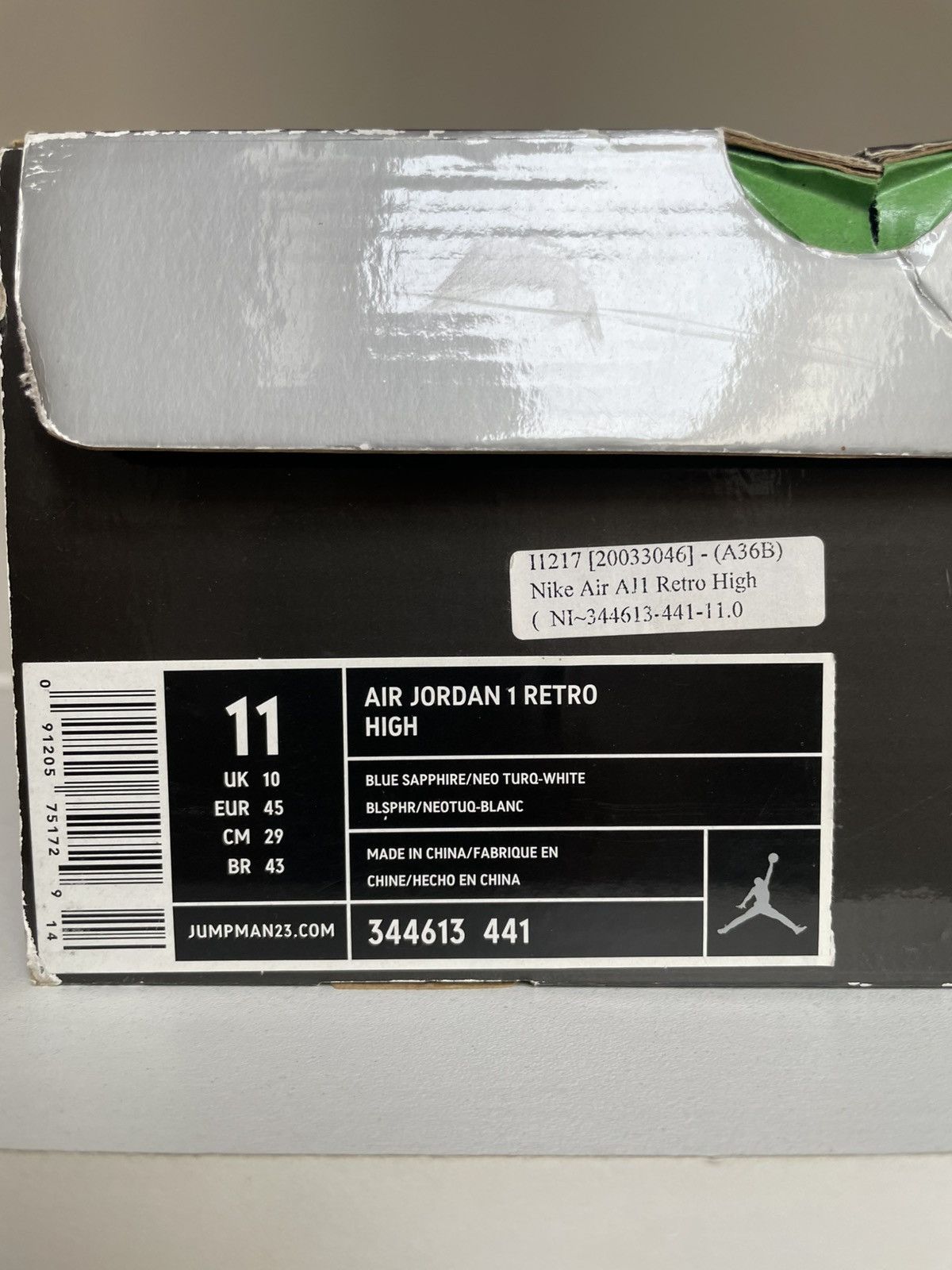 Jordan Brand Nike Jordan 1 Retro Blue Size US 11 / EU 44 - 6 Thumbnail