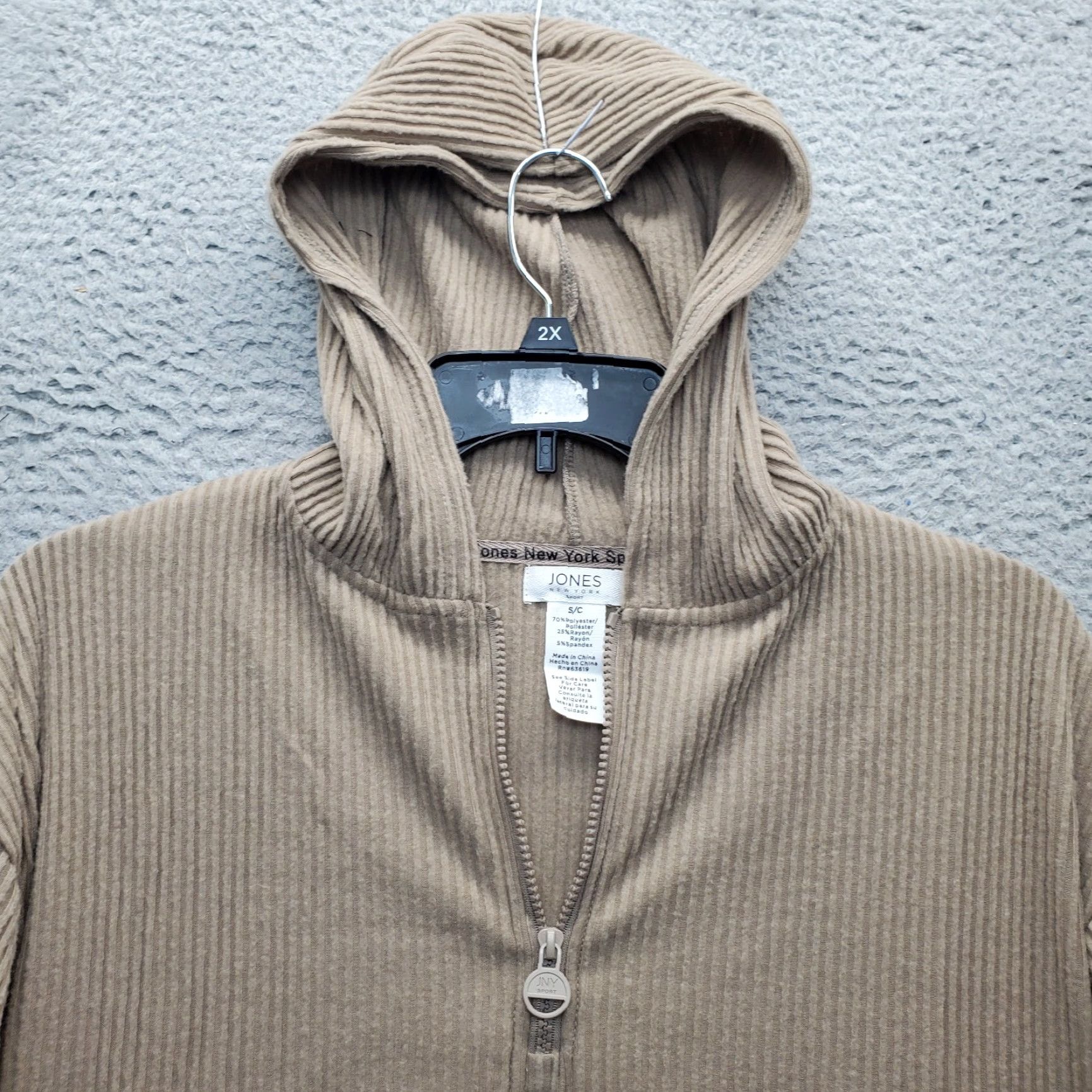 Jones New York Jones New York Hoodie Womens Small Brown Sport Rib Breathable Thumb Hole Sleeve Size S / US 4 / IT 40 - 3 Thumbnail