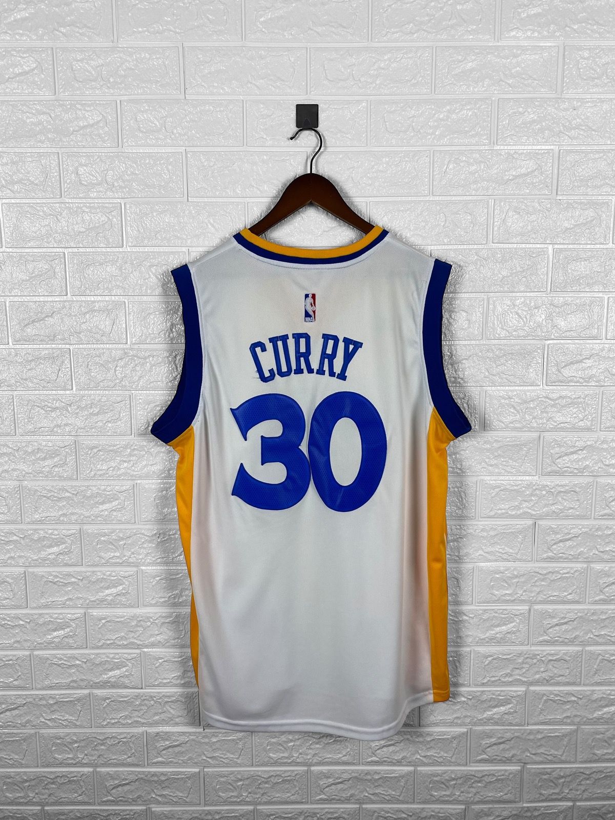 Pre-owned Adidas X Jersey Adidas Nba Stephen Curry Golden State Warriors In White/yellow