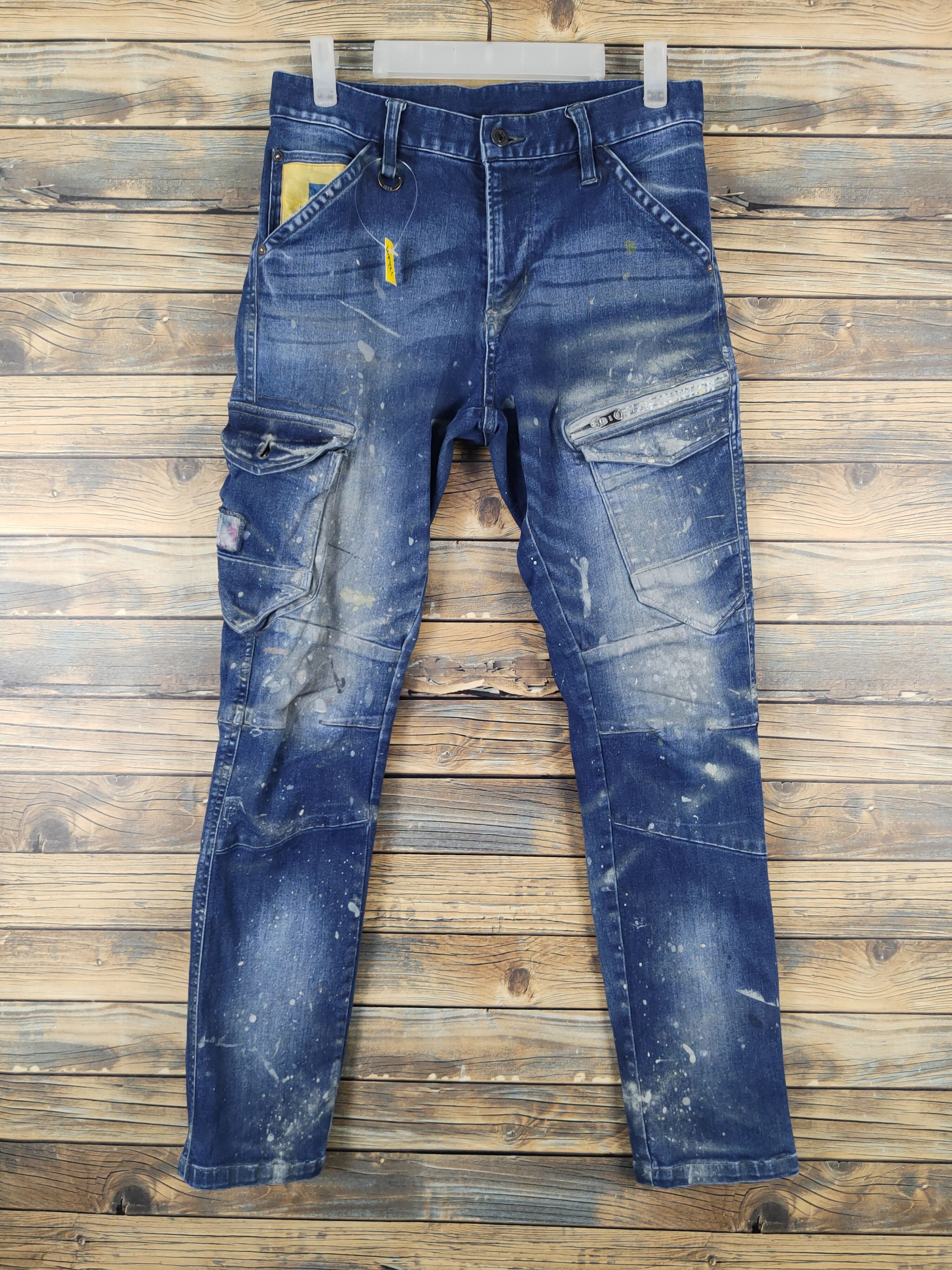 Japanese Brand I'z Frontier utility Distressed Ripped denim Jeans #W1981 Size US 30 / EU 46 - 1 Thumbnail