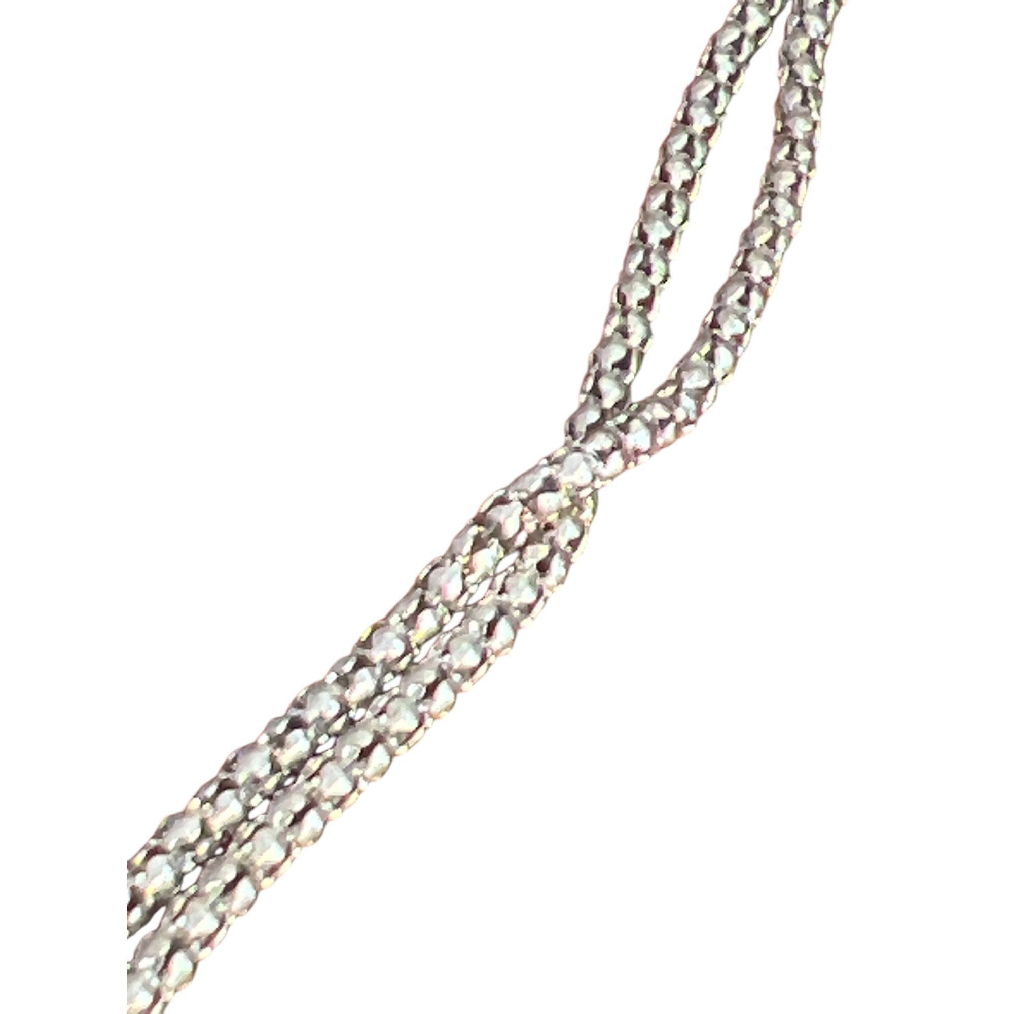 Other Silver Chain Necklace Gradient Blue White Round Articulated Size ONE SIZE - 3 Thumbnail