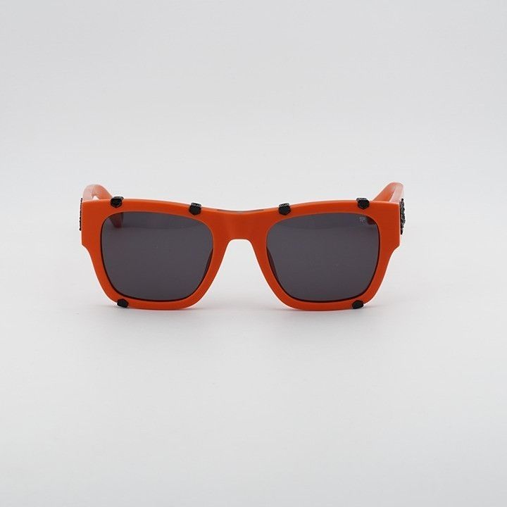 Philipp Plein Philipp Plein SPP042W V47F Sunglasses Orange Square Frame Size ONE SIZE - 6 Thumbnail