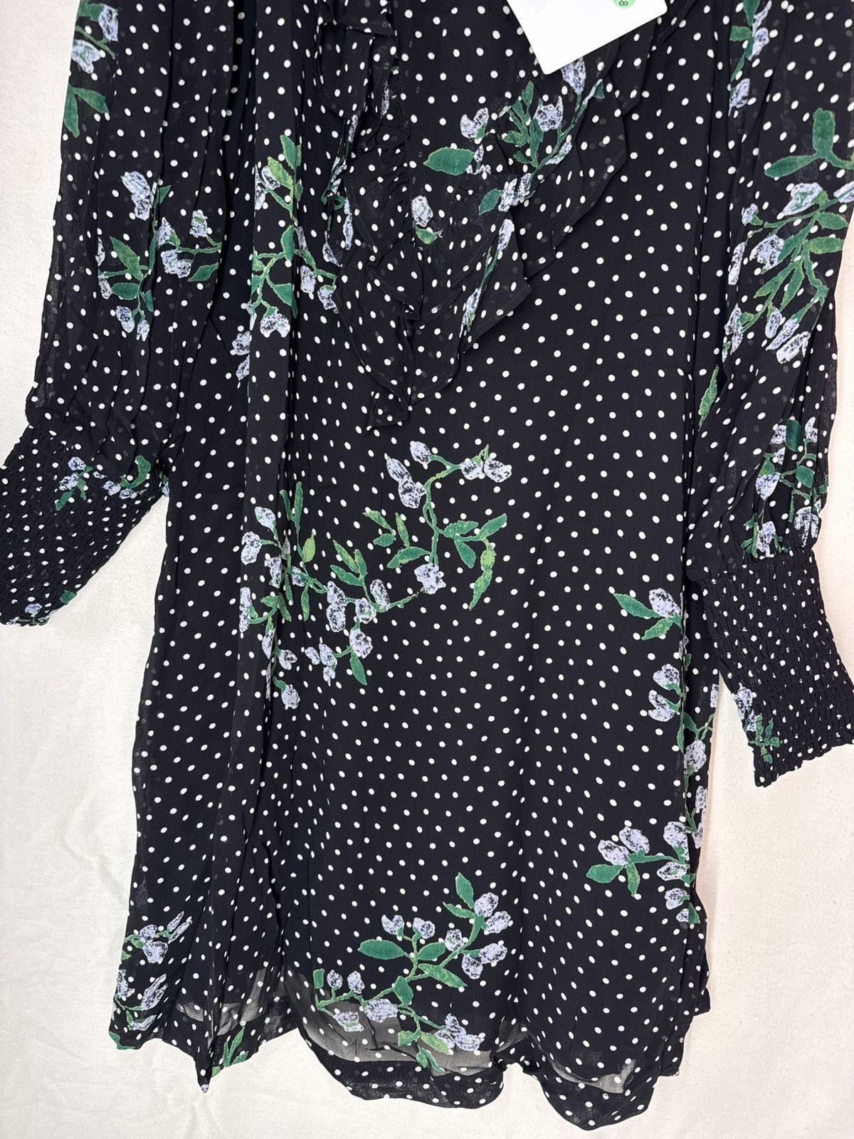 Ganni Ganni Rometty Georgette Polka Dot Floral Long Sleeve Dress Size S / US 4 / IT 40 - 3 Thumbnail