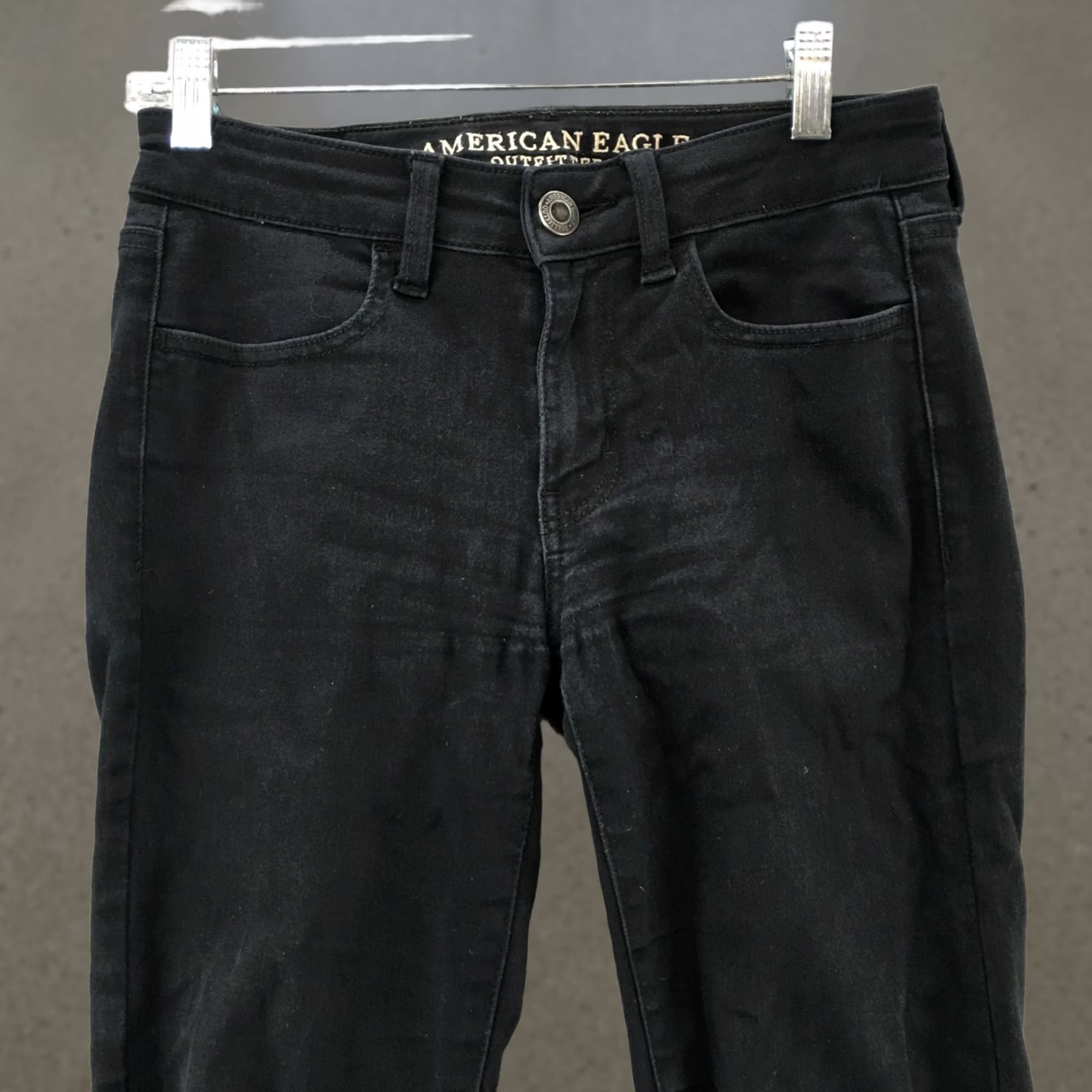 American Eagle Outfitters American Eagle Outfitters Jegging Pants Womens 2 Black Reg Stretchy Comfortable Pockets Casual Regular Skinny Front Flat Front Size 26" / US 2 / IT 38 - 1 Thumbnail