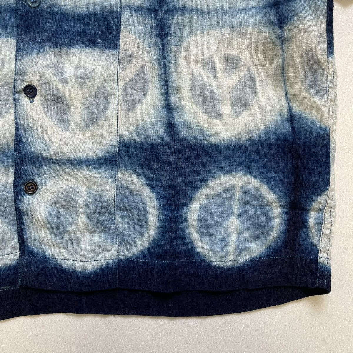 Story Mfg. Blue/White ‘Peace Tie Dye’ Print Shirt Size US M / EU 48-50 / 2 - 9 Thumbnail