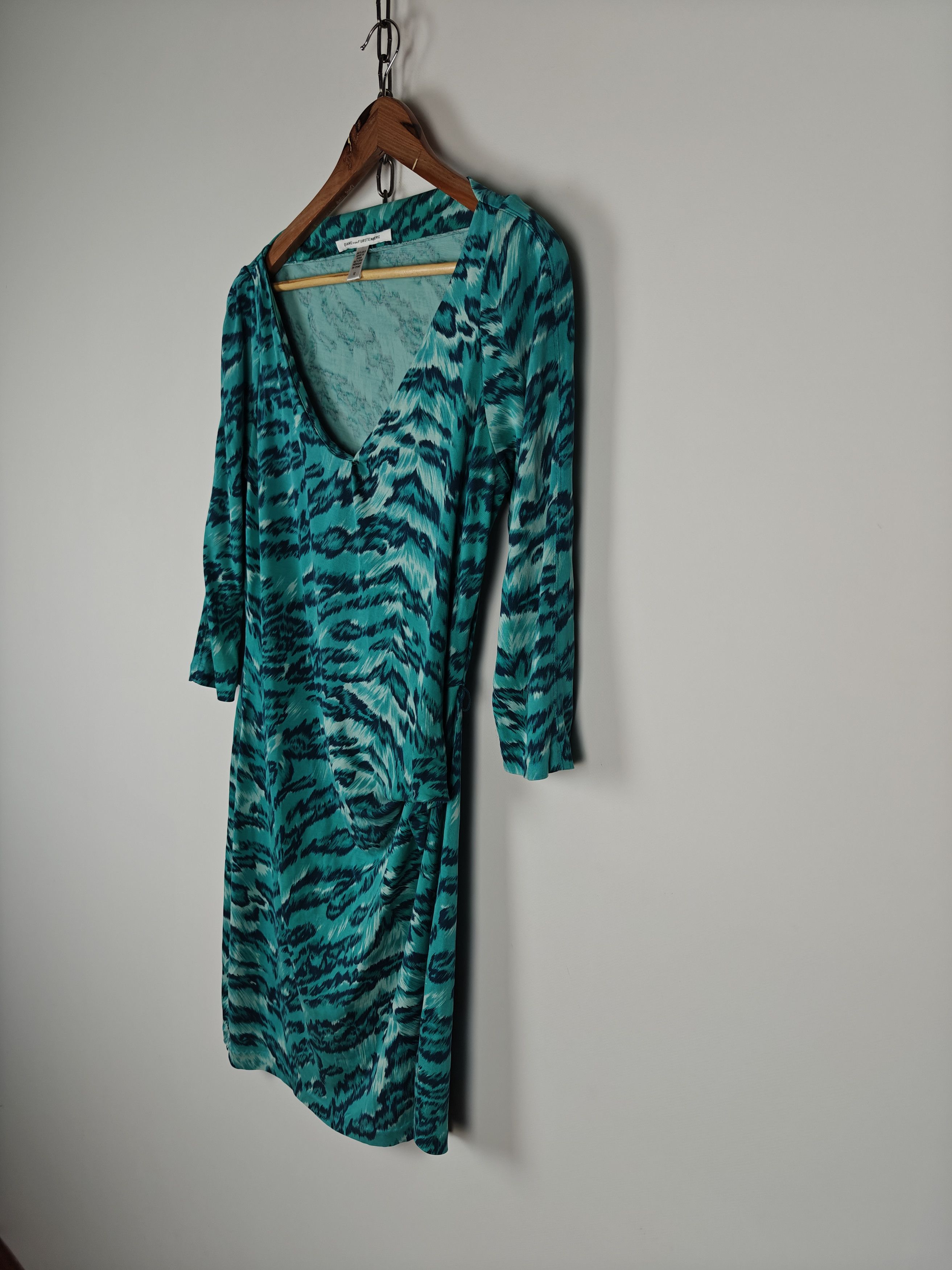 Diane von Furstenberg Diane von Furstenberg Wrap Dress Blue Abstract Print 3/4 Size XL / US 12-14 / IT 48-50 - 7 Thumbnail