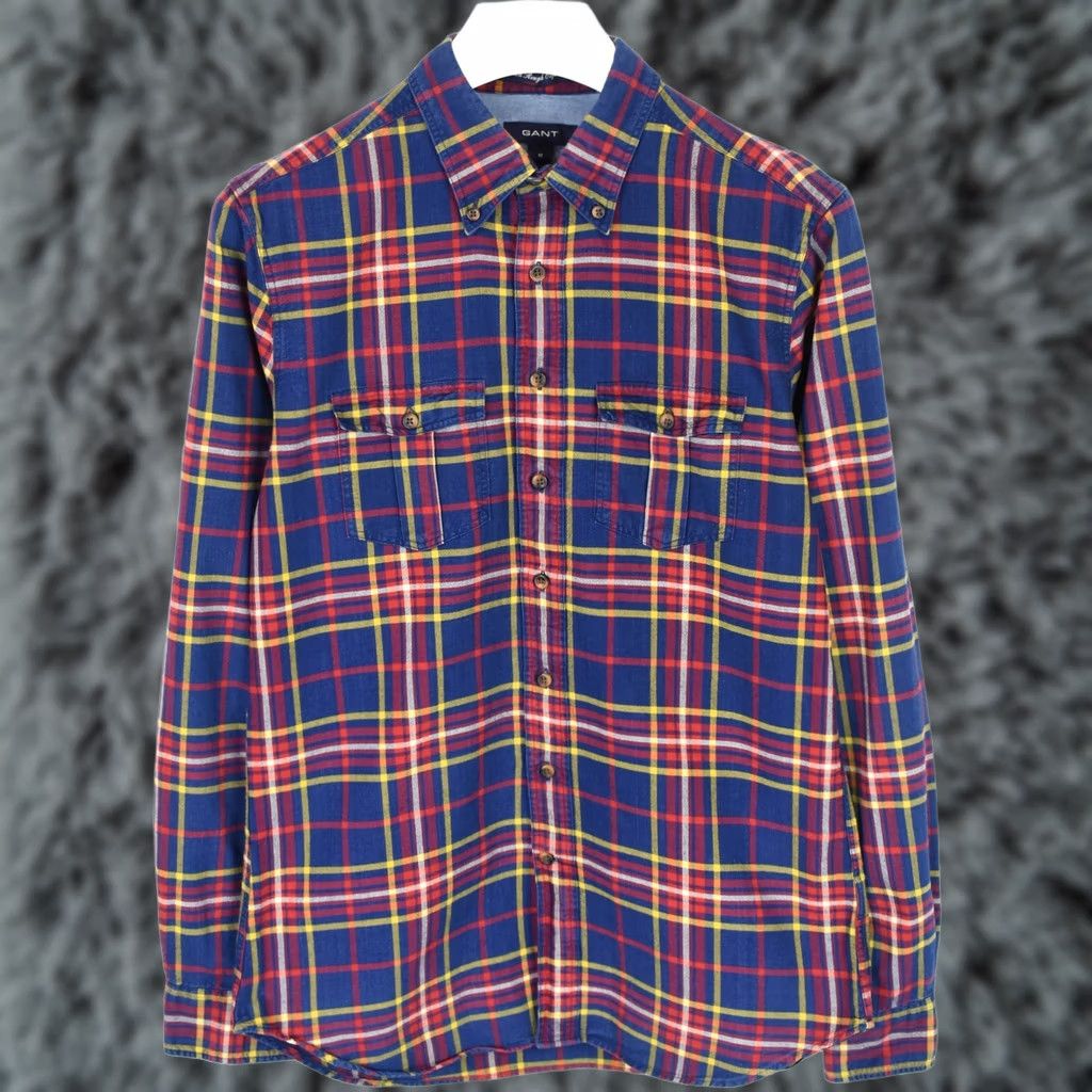 Gant GANT Shirt Men M Millerton Rough Oxford Fitted Checked Multicoloured Button-Up Size US M / EU 48-50 / 2 - 1 Thumbnail