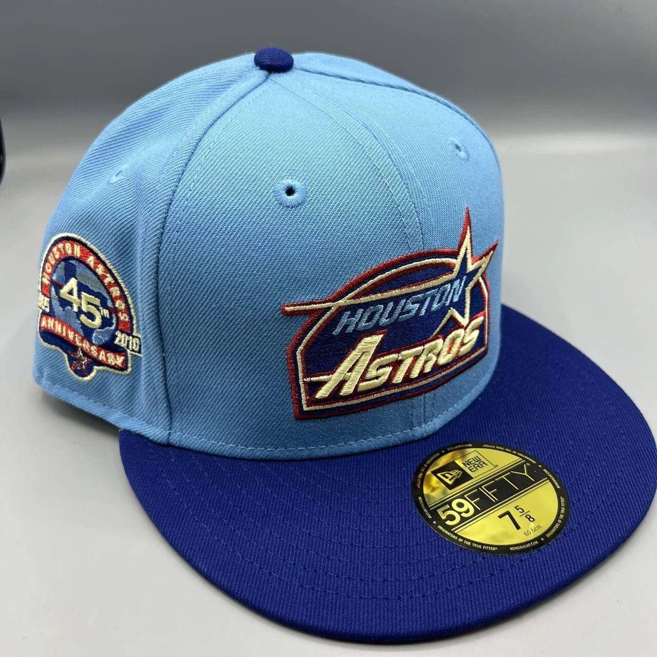 New Era Houston Astros Hat Men 7 5/8 59Fifty New Era MLB Fitted Cap Size ONE SIZE - 1 Thumbnail