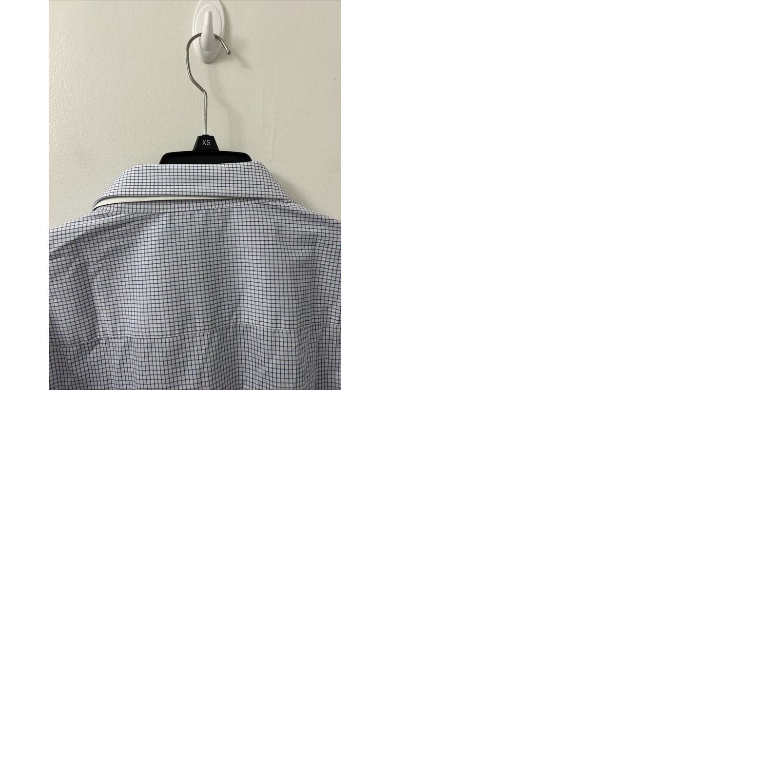 George George Dress Shirt Mens 3XL 54-56 White Blue Classic Fit Gingham Button Up L/S Size 48R - 9 Thumbnail