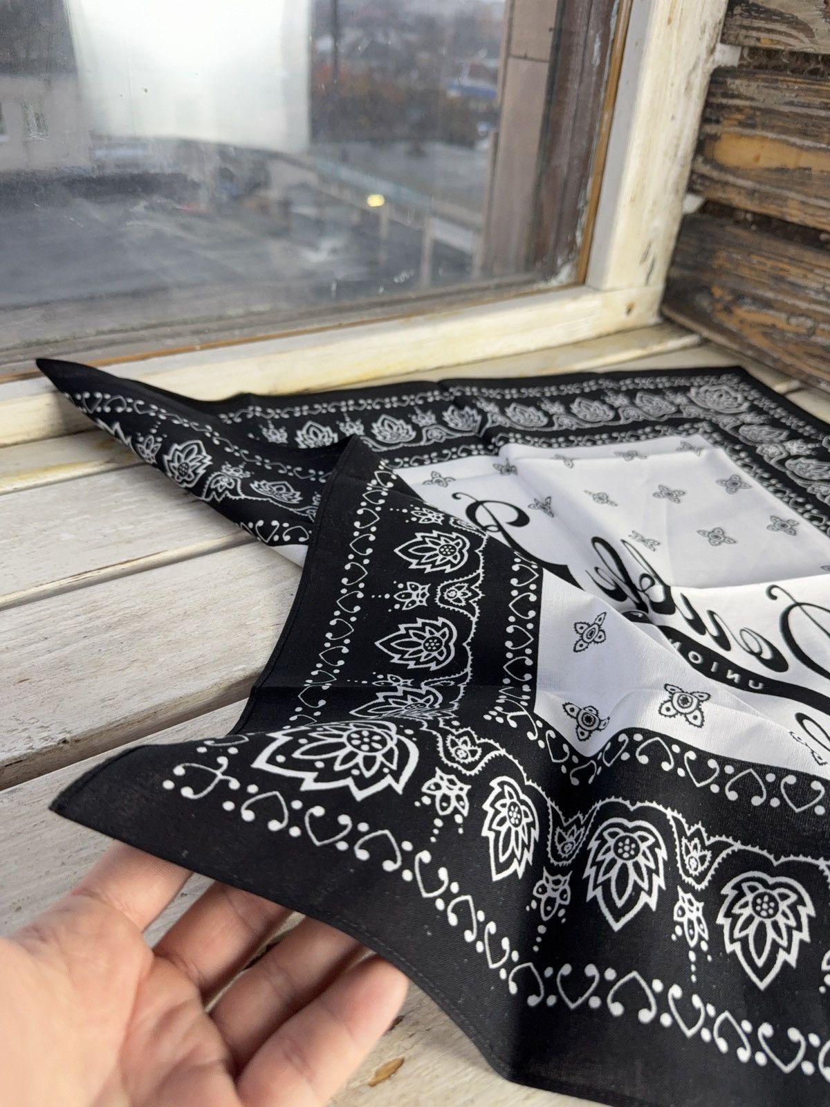 Polo Ralph Lauren Vintage 00s Double RL & Co Cotton Black White Bandana Scarf Size ONE SIZE - 6 Thumbnail