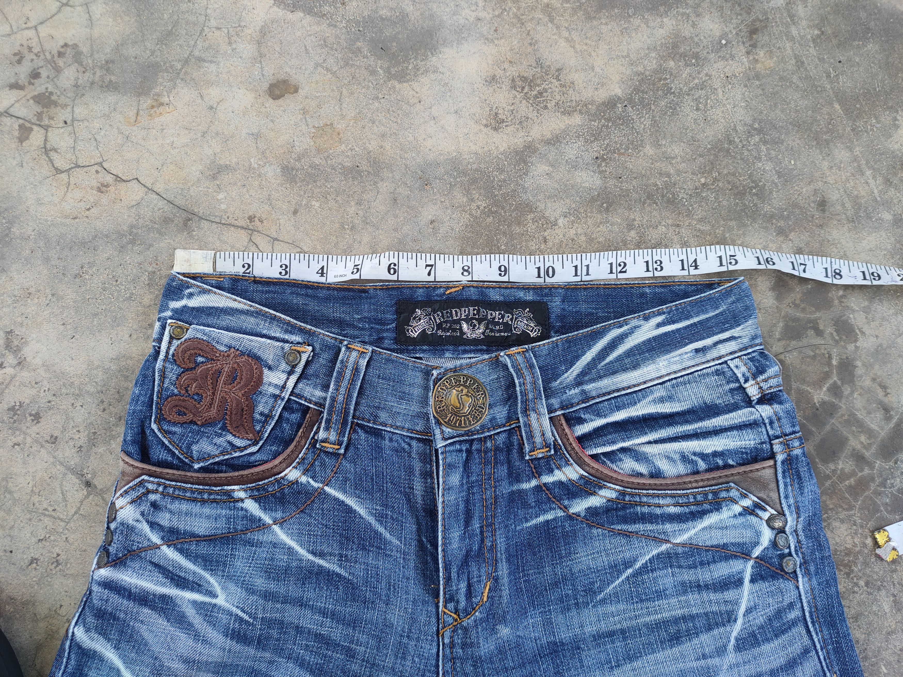 Japanese Brand W30×33 VINTAGE RED PEPPER FADED DISTRESSED JEAN DENIM PANTS Size US 30 / EU 46 - 10 Thumbnail