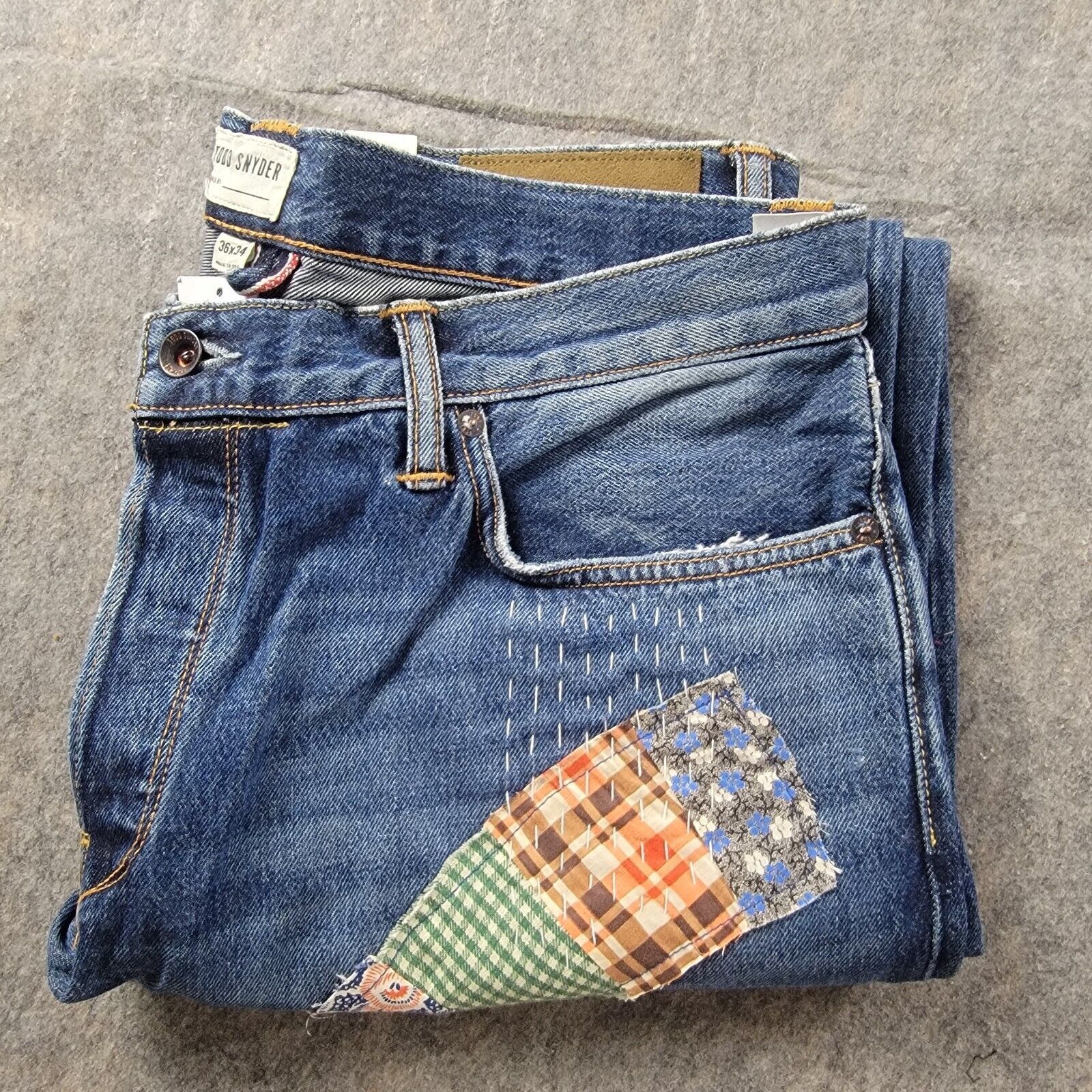 Todd Snyder Todd Snyder Slim Fit Upcycle Patched Selvedge Jeans Size US 36 / EU 52 - 10 Thumbnail