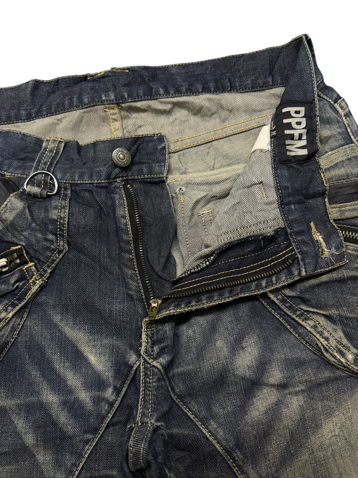 PPFM Vintage PPFM Multi-Zip Distressed Japan Denim Jeans | W30 Size US 30 / EU 46 - 8 Thumbnail
