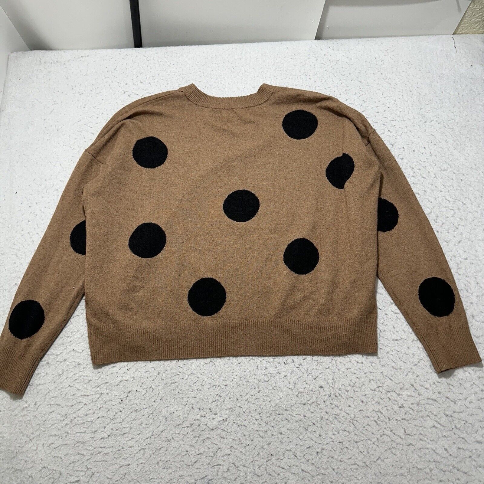 Other T Tahari =Large =Pullover Sweater Brown Black Polka Dot Size L / US 10 / IT 46 - 10 Thumbnail