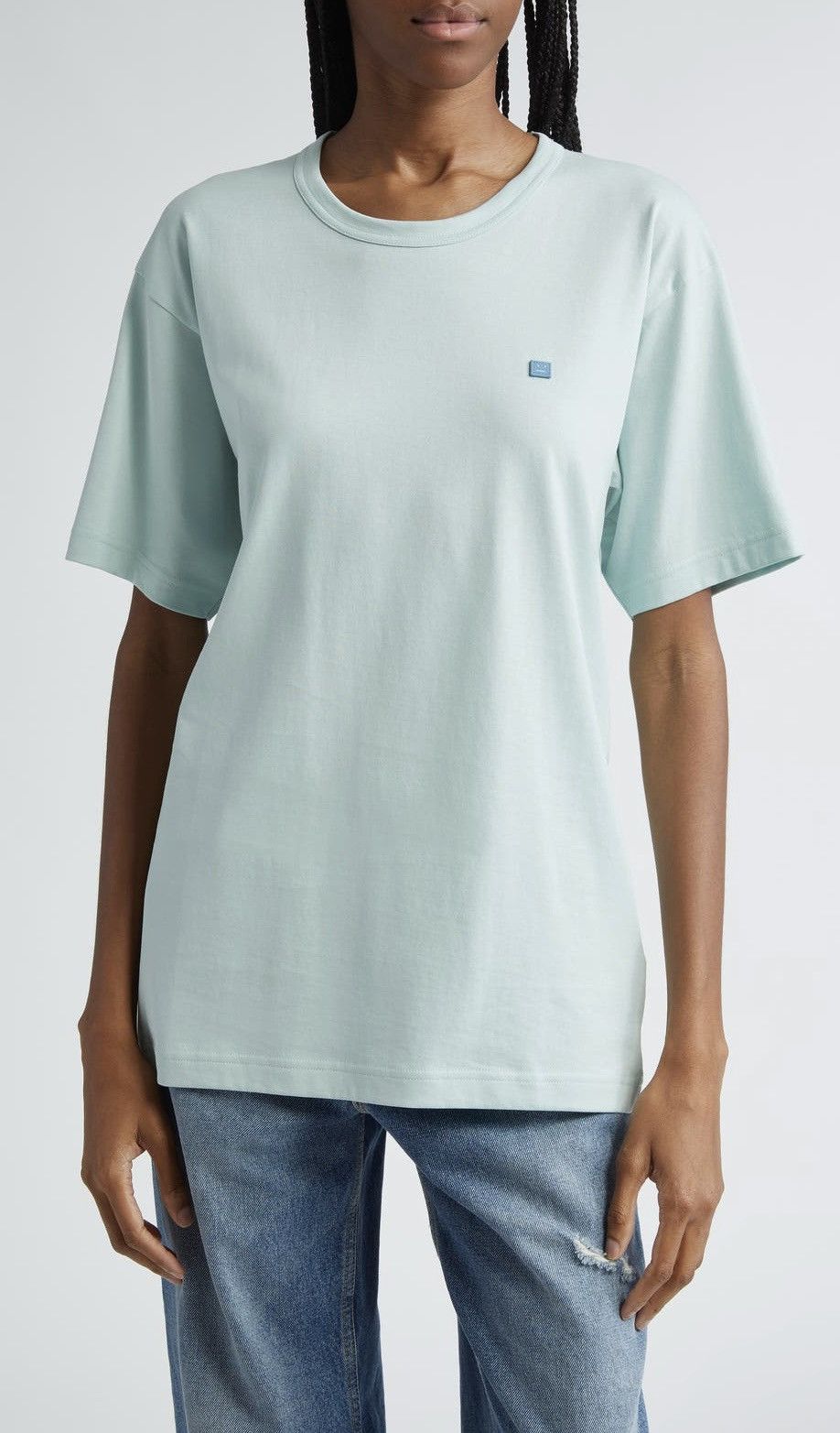 Acne Studios Acne Studios Nash Face Patch T-Shirt size XL Dusty Blue Size XL / US 12-14 / IT 48-50 - 1 Thumbnail