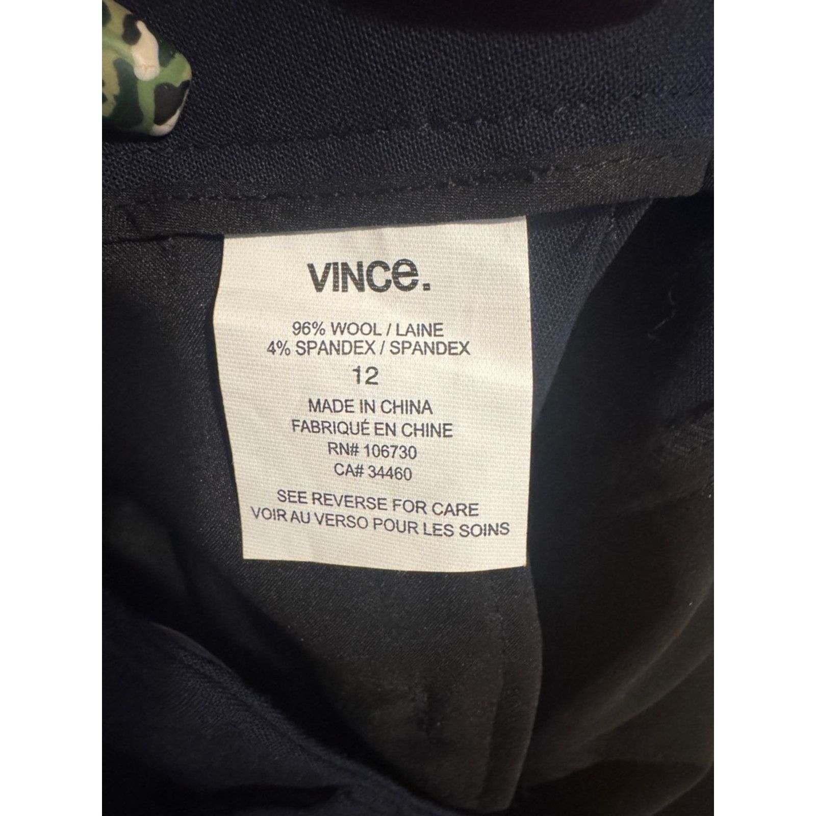 Vince Vince Black Dress Pants - Slim Tailored Size 34" / US 12 / IT 48 - 7 Thumbnail