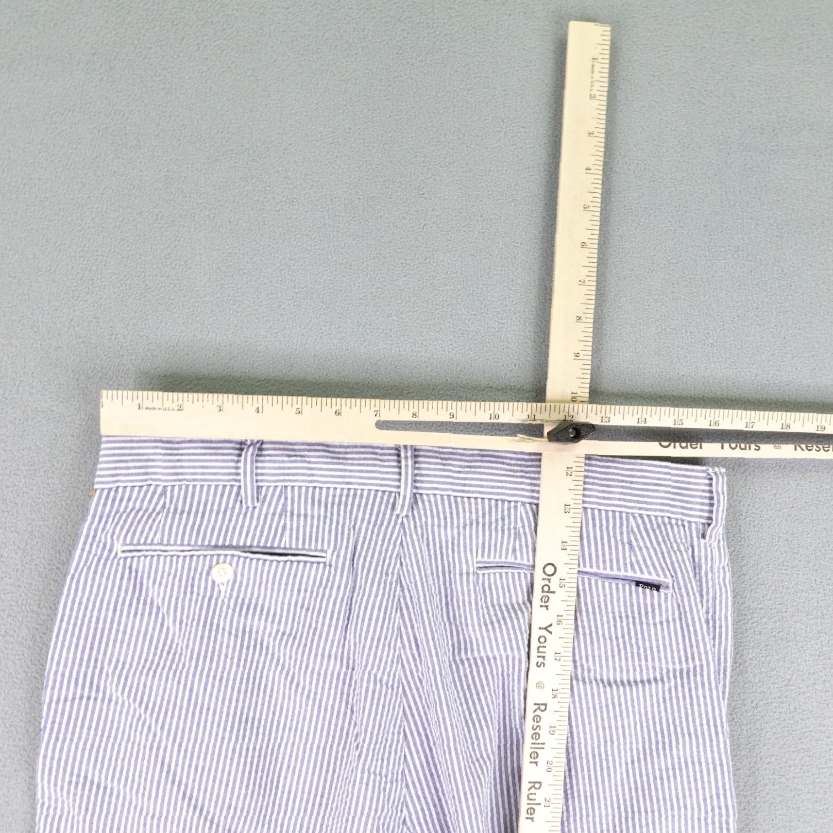 Polo Ralph Lauren Polo Ralph Lauren Short Mens 32 Blue White Seersucker Stripes Stretch Classic Size US XS / EU 42 / 0 - 7 Thumbnail