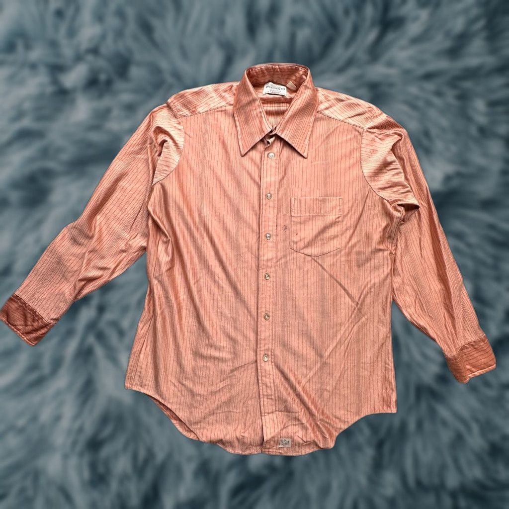 Vintage VINTAGE Di Lorenzo Qiana Nylon Button Up Shirt Mens Large 16 32-33 Long Sleeve Orange Button Up Shirt Mens Large 16 32-33 Long Sleeve Size US L / EU 52-54 / 3 - 1 Thumbnail