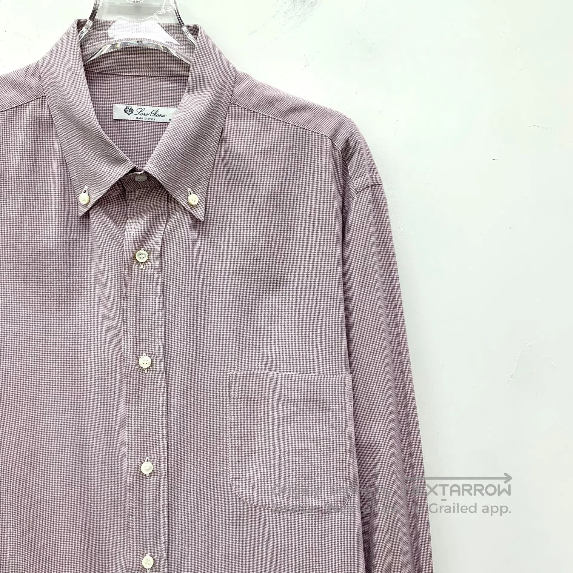 Loro Piana LORO PIANA Light Purple Houndstooth Print Cotton Reversibl Size US XL / EU 56 / 4 - 3 Thumbnail
