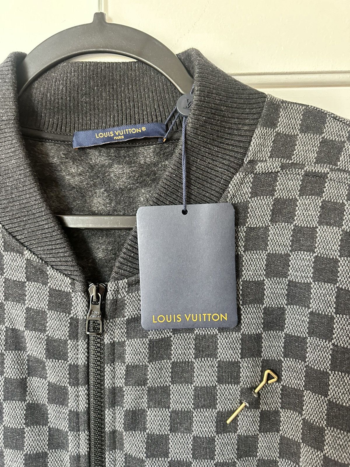 Louis Vuitton Louis Vuitton Damier Black/Gray Jacquard Zip-up Bomber Size US XL / EU 56 / 4 - 3 Thumbnail