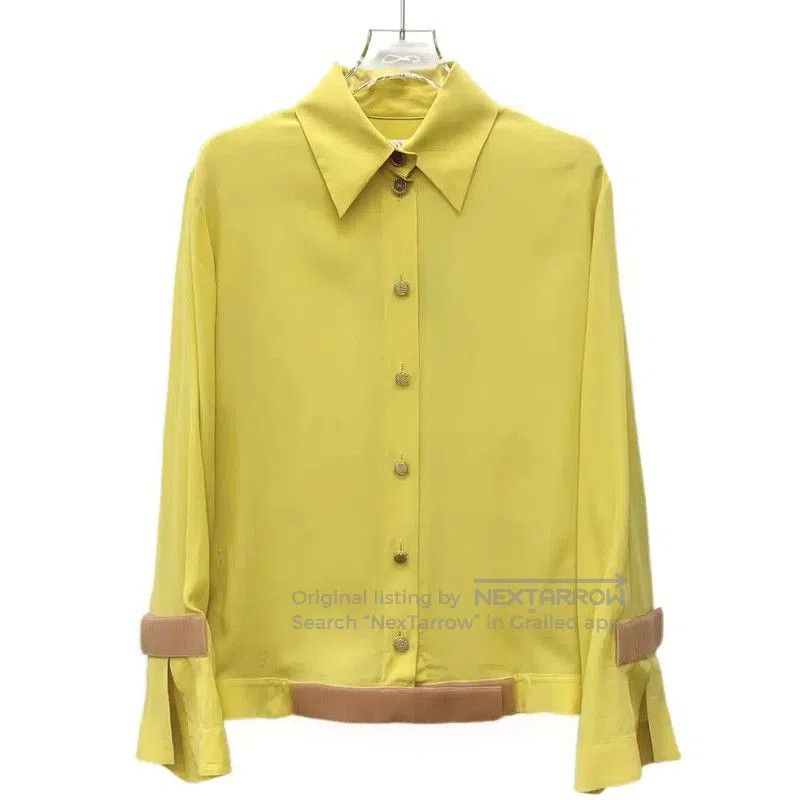 Chanel Chanel Yellow Silk Women's Shirt . Size XS / US 0-2 / IT 36-38 - 1 Thumbnail