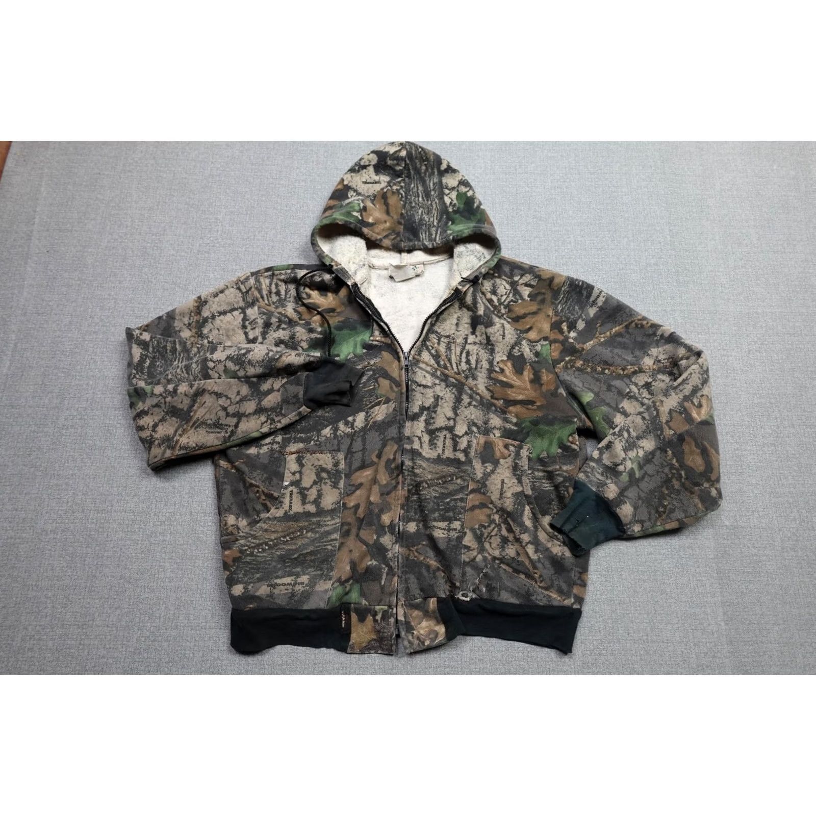 Vintage VINTAGE Trailcrest Camo Sweatshirt Hoodie Mens XL Full Zip Pockets Outdoor Hunting Winter Camouflage Cotton Polyester Fleece Jacket Size US XL / EU 56 / 4 - 4 Thumbnail