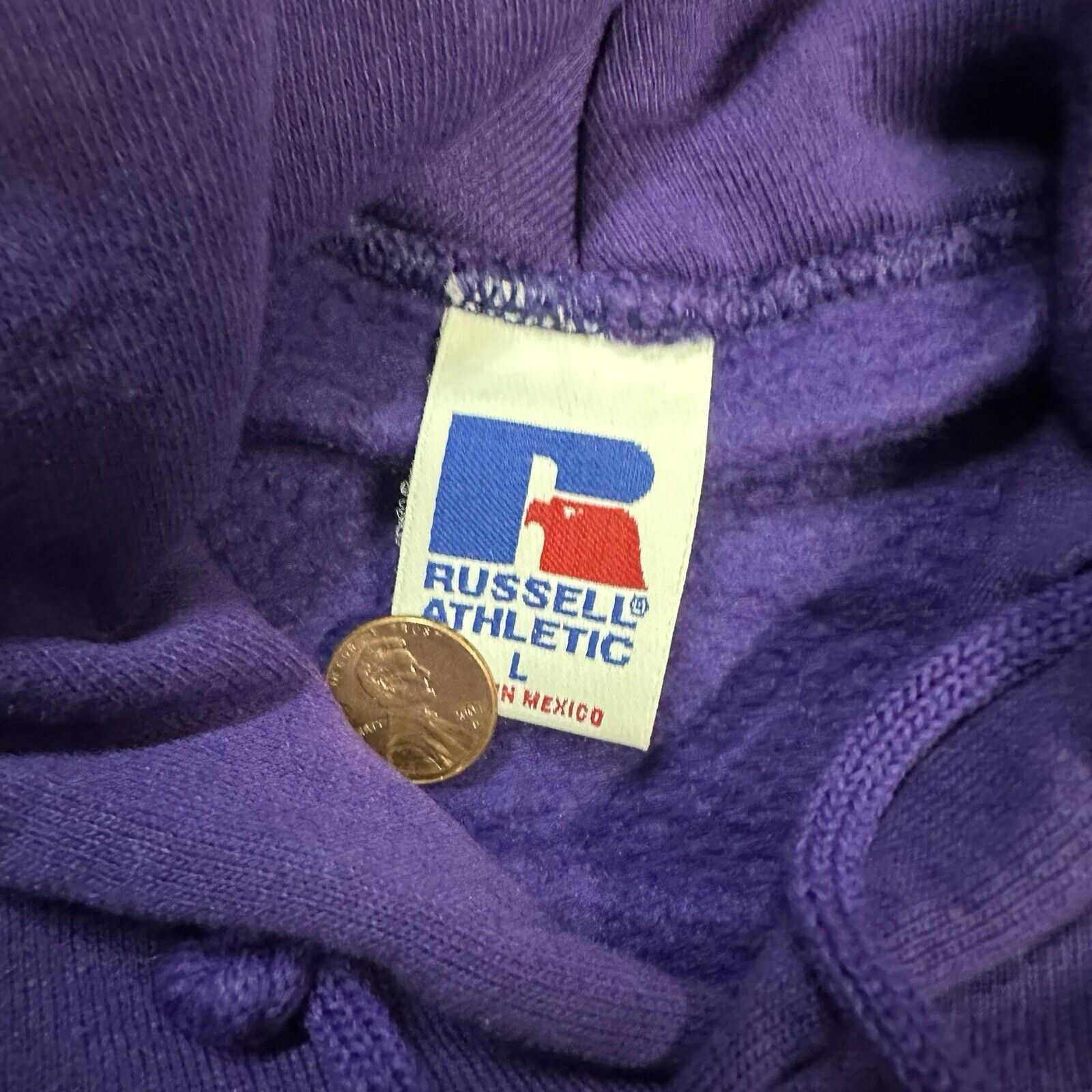 Russell Athletic × Vintage Vintage Russell Athletic Purple Hoodie Large Men Kanye West Size US L / EU 52-54 / 3 - 3 Thumbnail