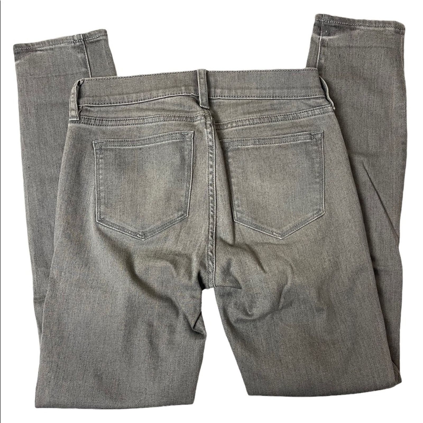 J.Crew J. Crew Mid Rise Distressed Skinny Jean Grey Size 24 Size 24" / US 00 / IT 34 - 6 Thumbnail