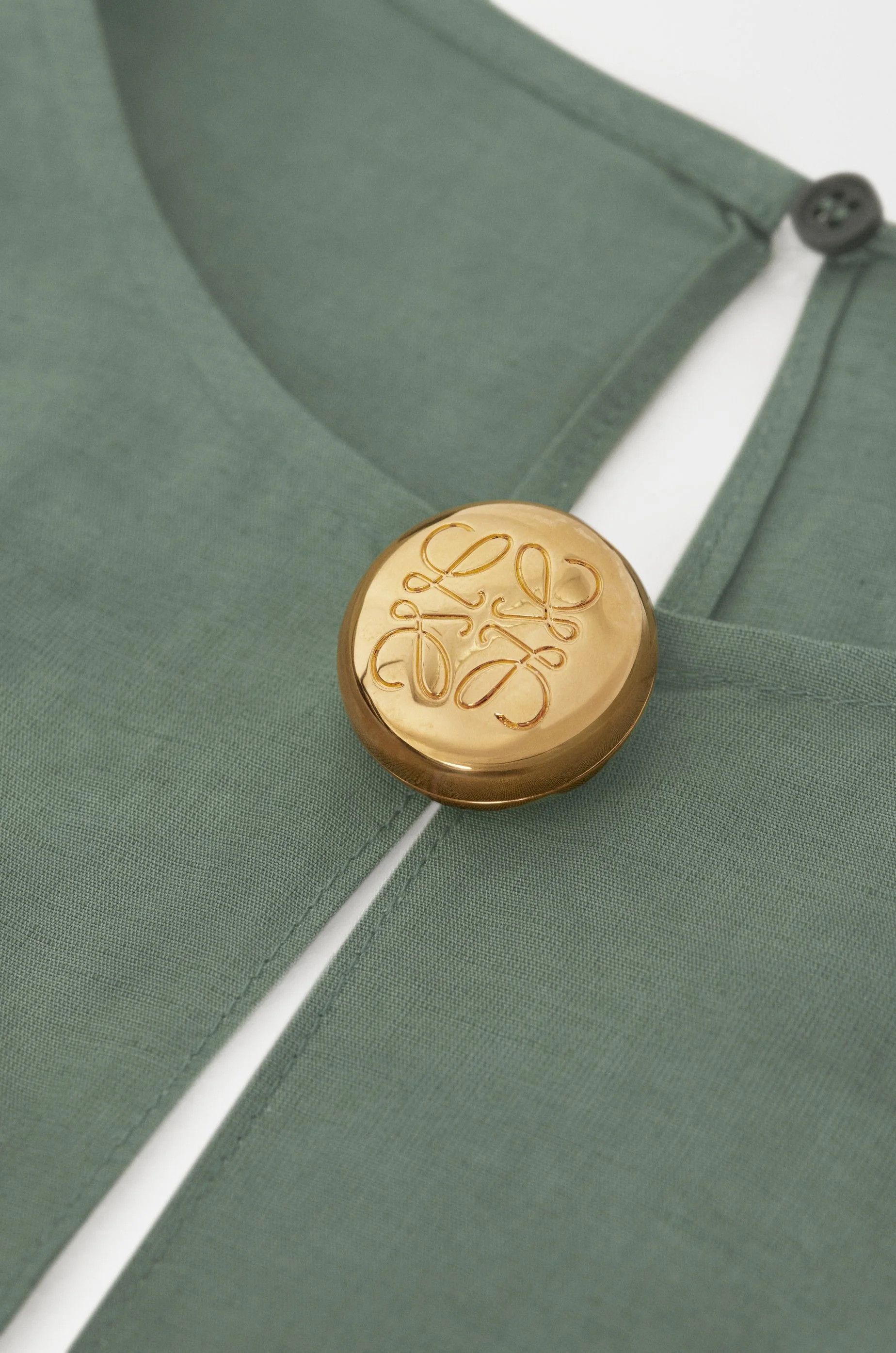 Loewe o1in1g0426 Pebble Dress in Viscose And Linen in Sage Size M / US 6-8 / IT 42-44 - 6 Thumbnail