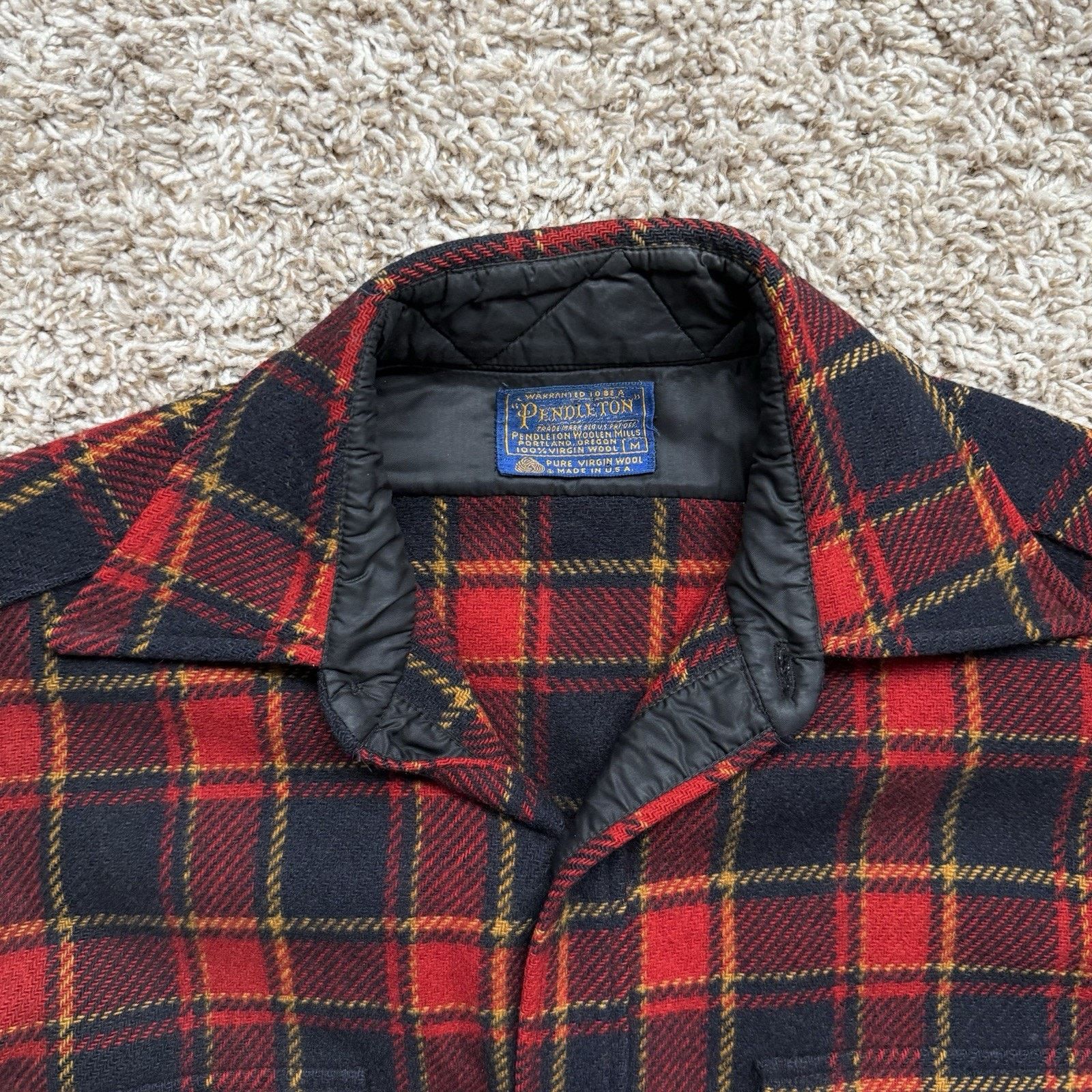 Pendleton × Vintage Vintage Pendleton Thick Wool Shacket Flannel Shirt Red Plaid Size US M / EU 48-50 / 2 - 4 Thumbnail