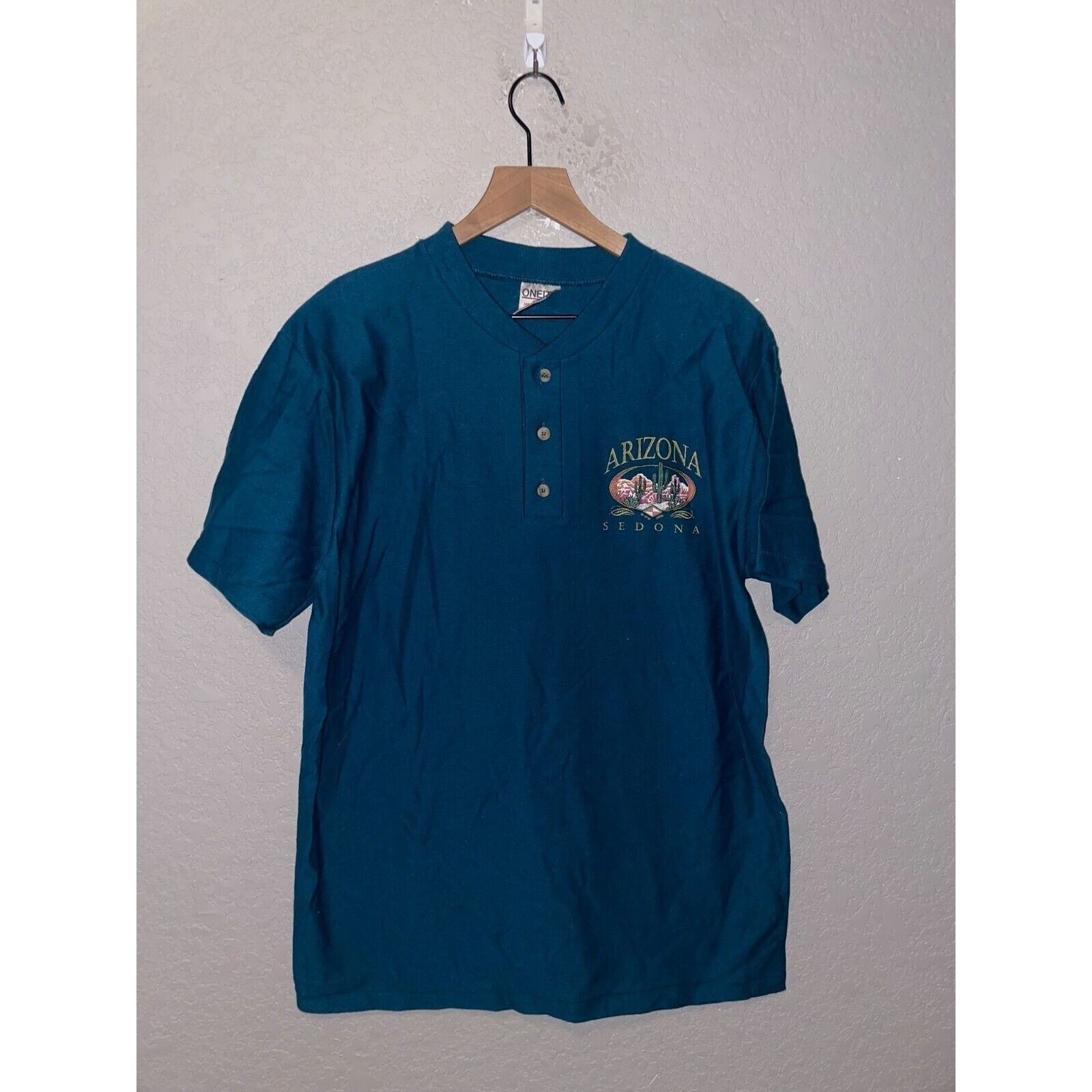 Vintage Vintage Arizona Sedona Shirt Cactus Desert 1/4 Button Tee L Size US L / EU 52-54 / 3 - 1 Thumbnail